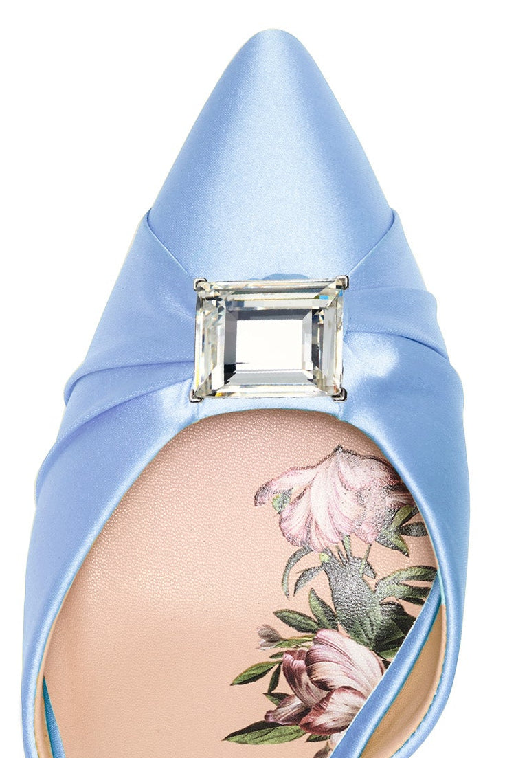 YORK KITTEN HEEL - GLACIAL BLUE