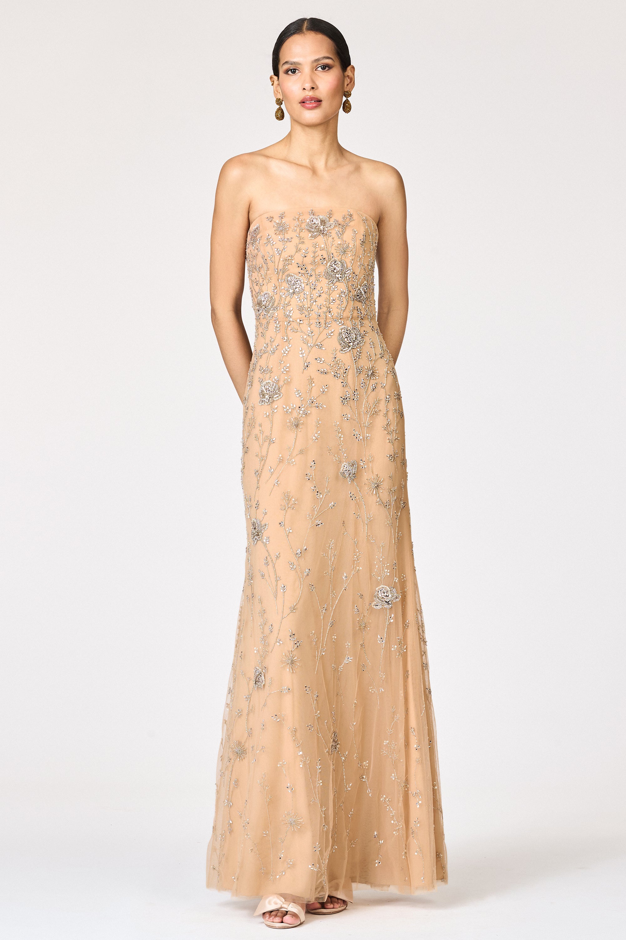 EMBELLISHED VIENNA GOWN - FAWN