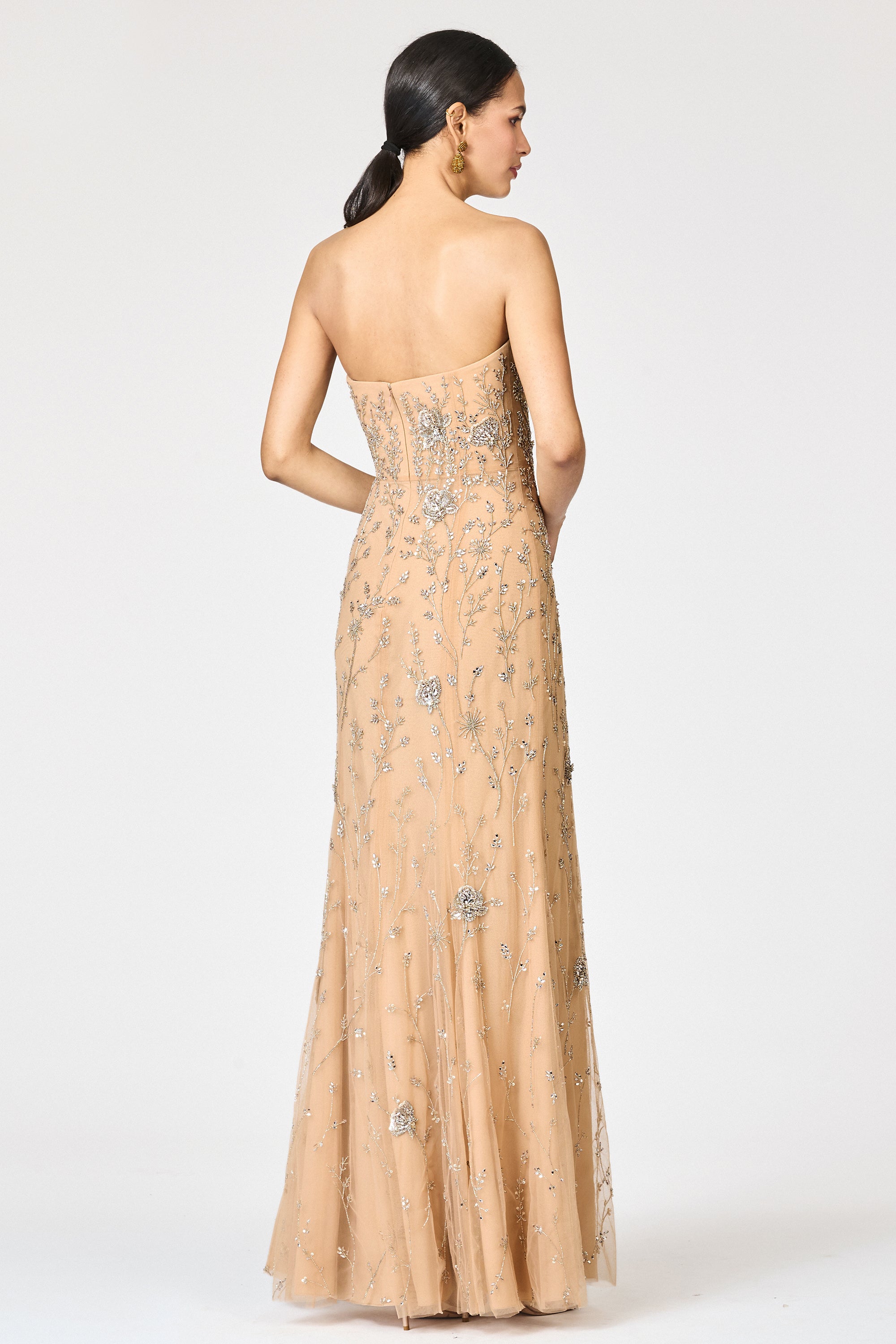 EMBELLISHED VIENNA GOWN - FAWN