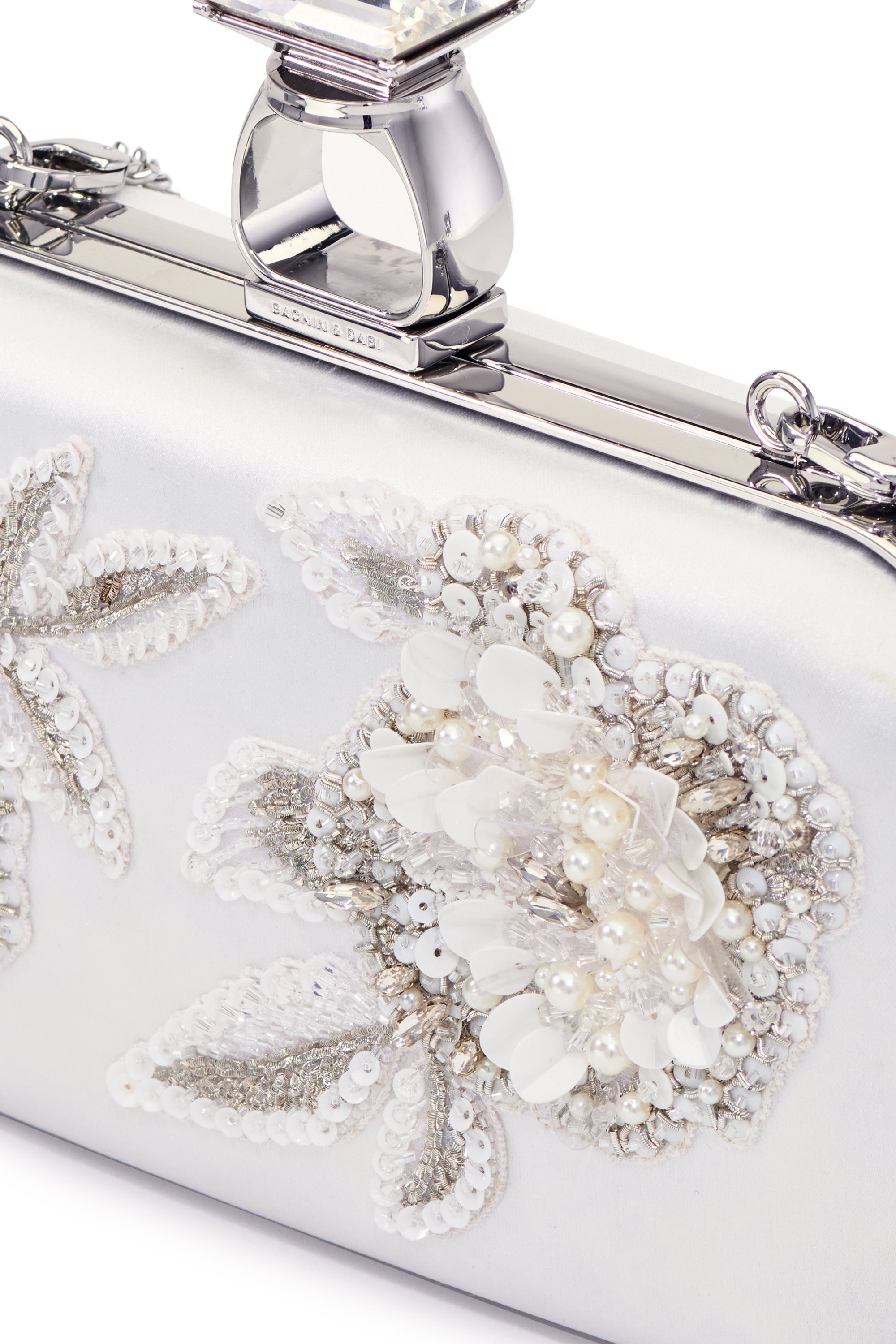Embellished On The Rocks Clutch - Off White