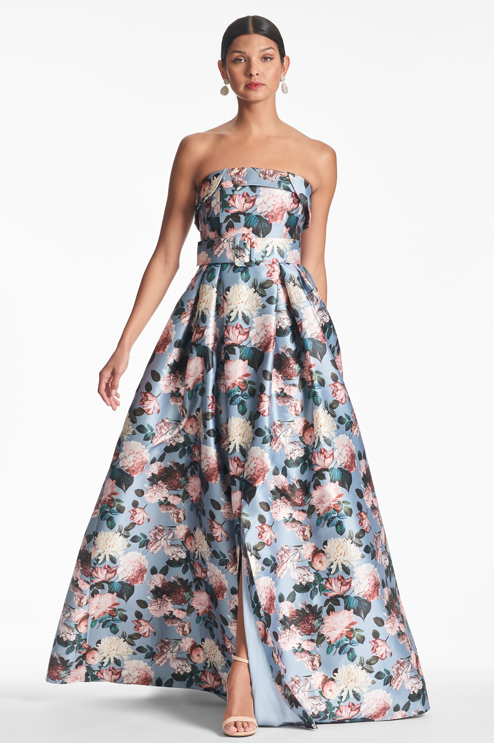 Sachin & Babi Brielle Gown - Ice Blue Garden - Blue
