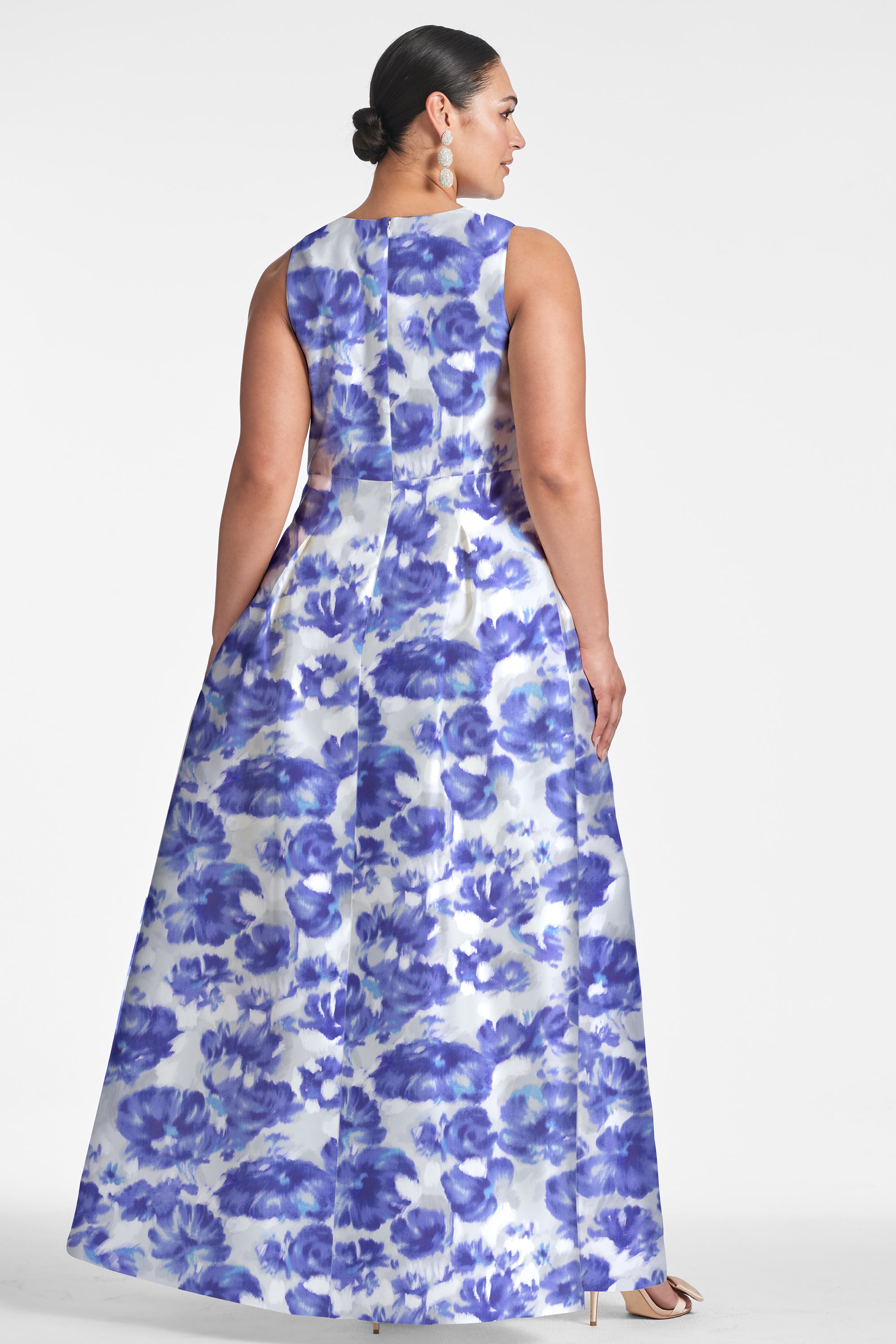Brooke Gown - Azure Watercolor Floral - Final Sale
