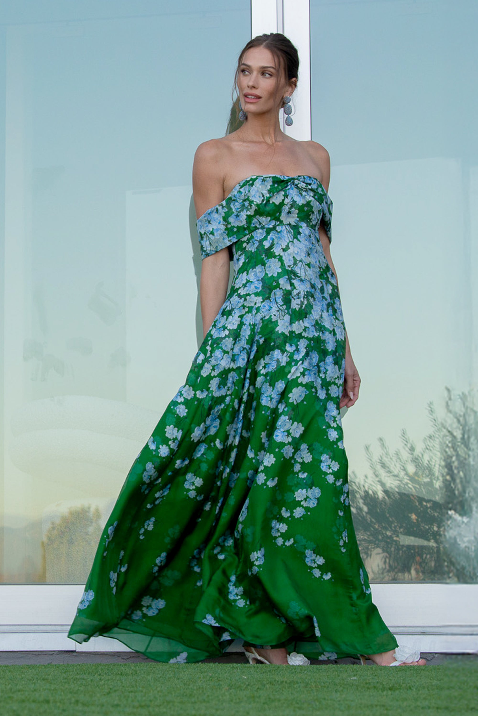 slim fit dress slacks Mac Duggal Women's Sleeveless Hand Beaded Floral Midi Dress - Green - Size 2 main image 0