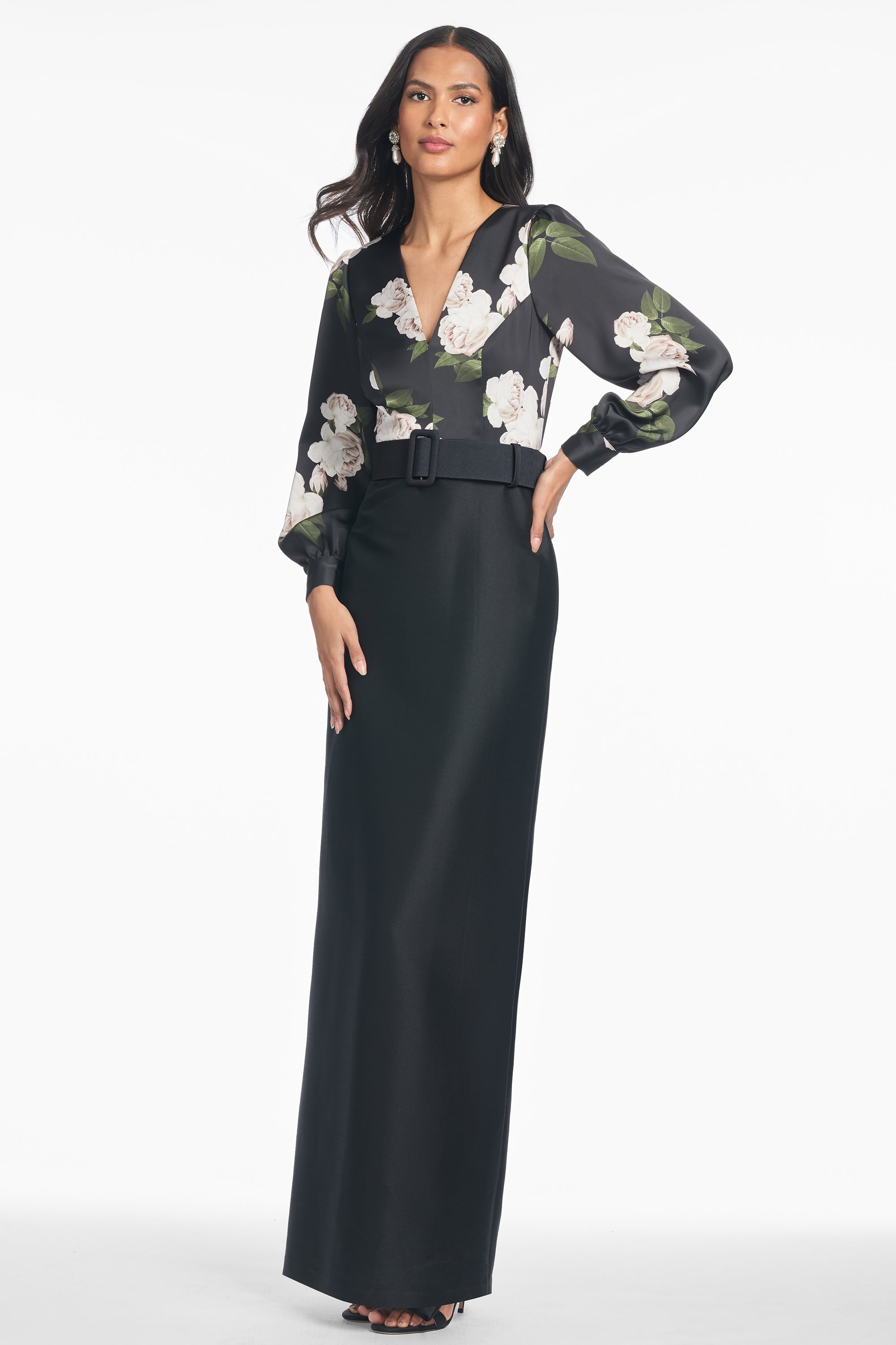 Schylor Gown - Obsidian Blooms/Black - Final Sale