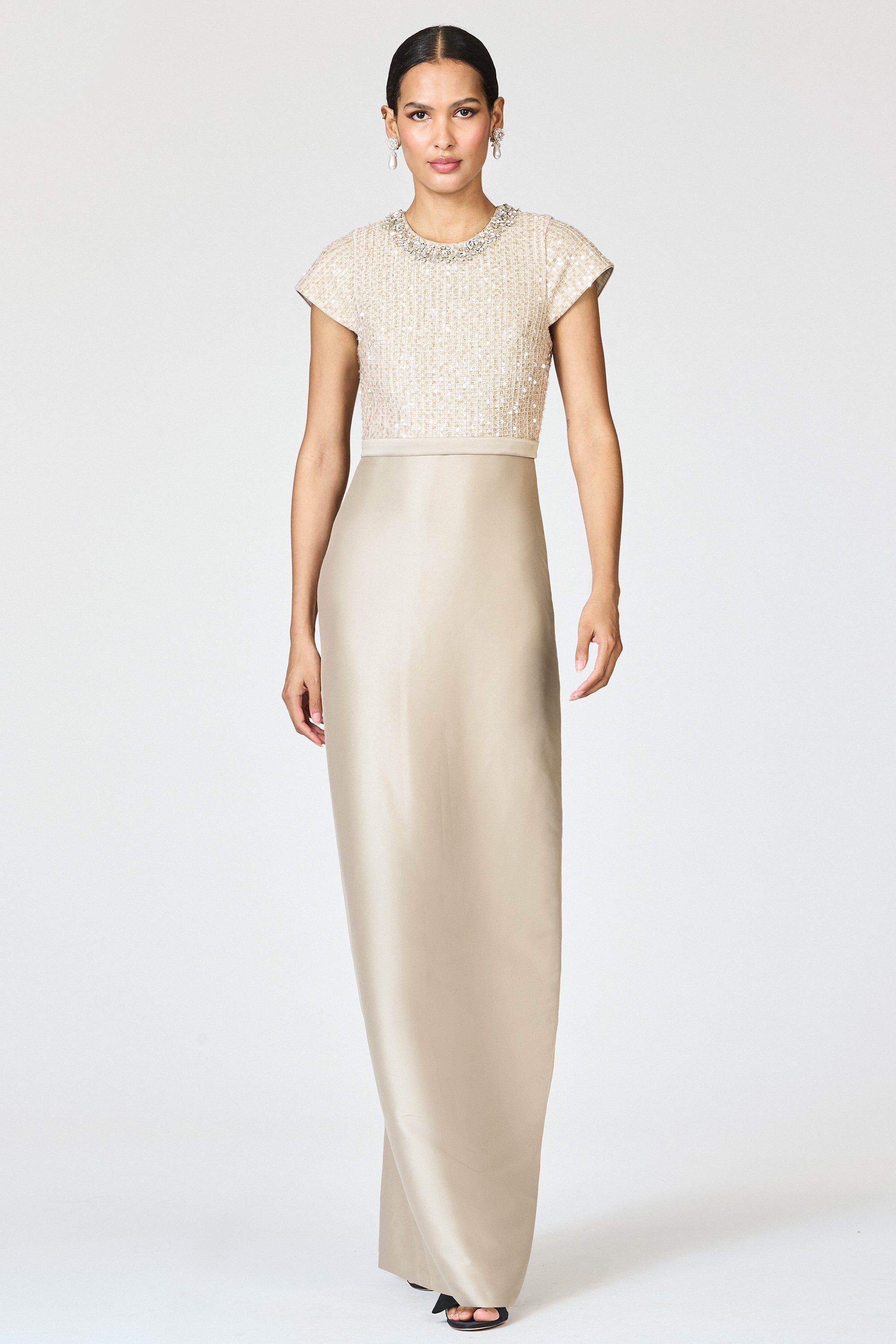 ISLA GOWN - DUNE/PEWTER