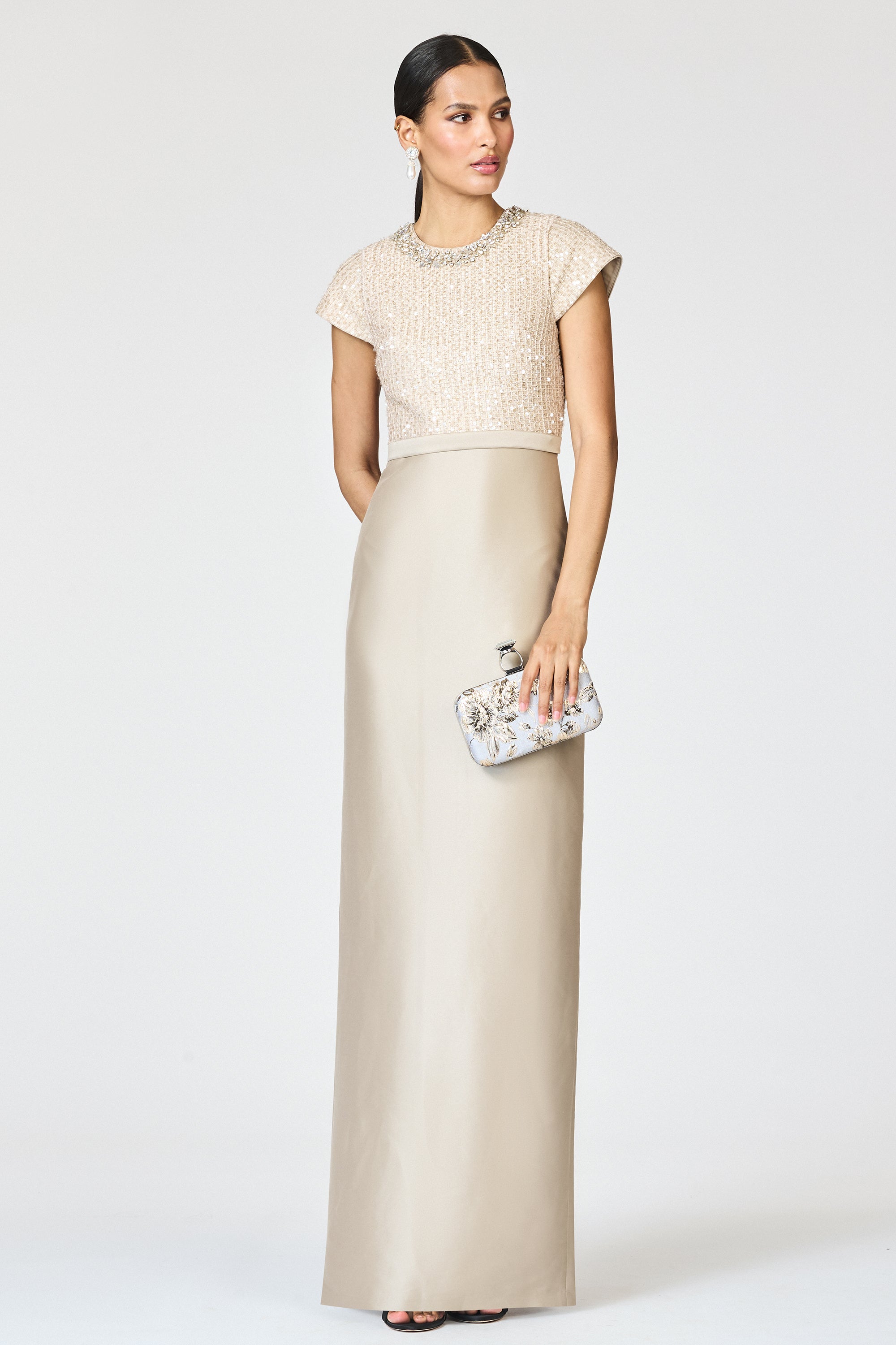 ISLA GOWN - DUNE/PEWTER