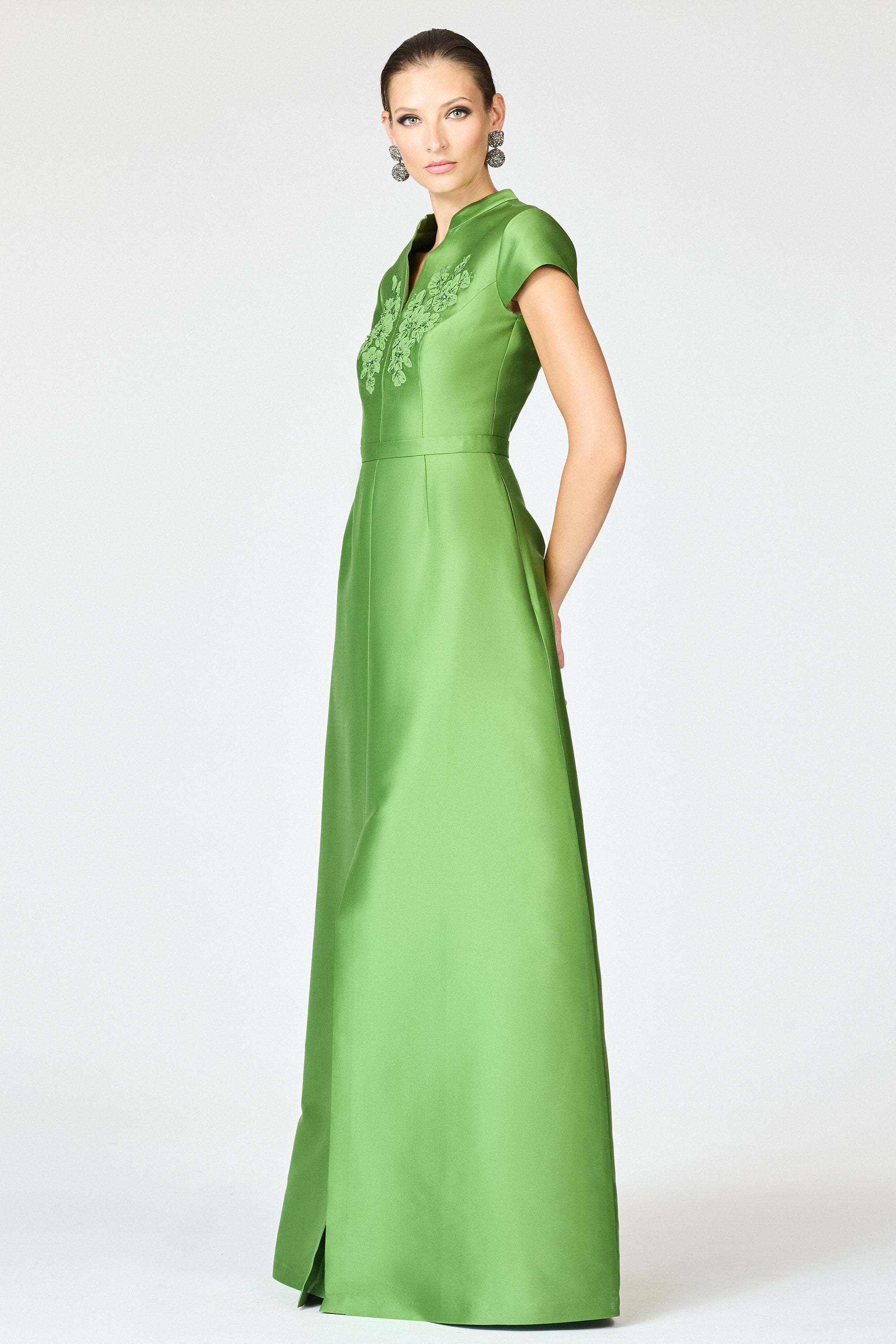 EMBELLISHED MARNI GOWN - TSAVORITE