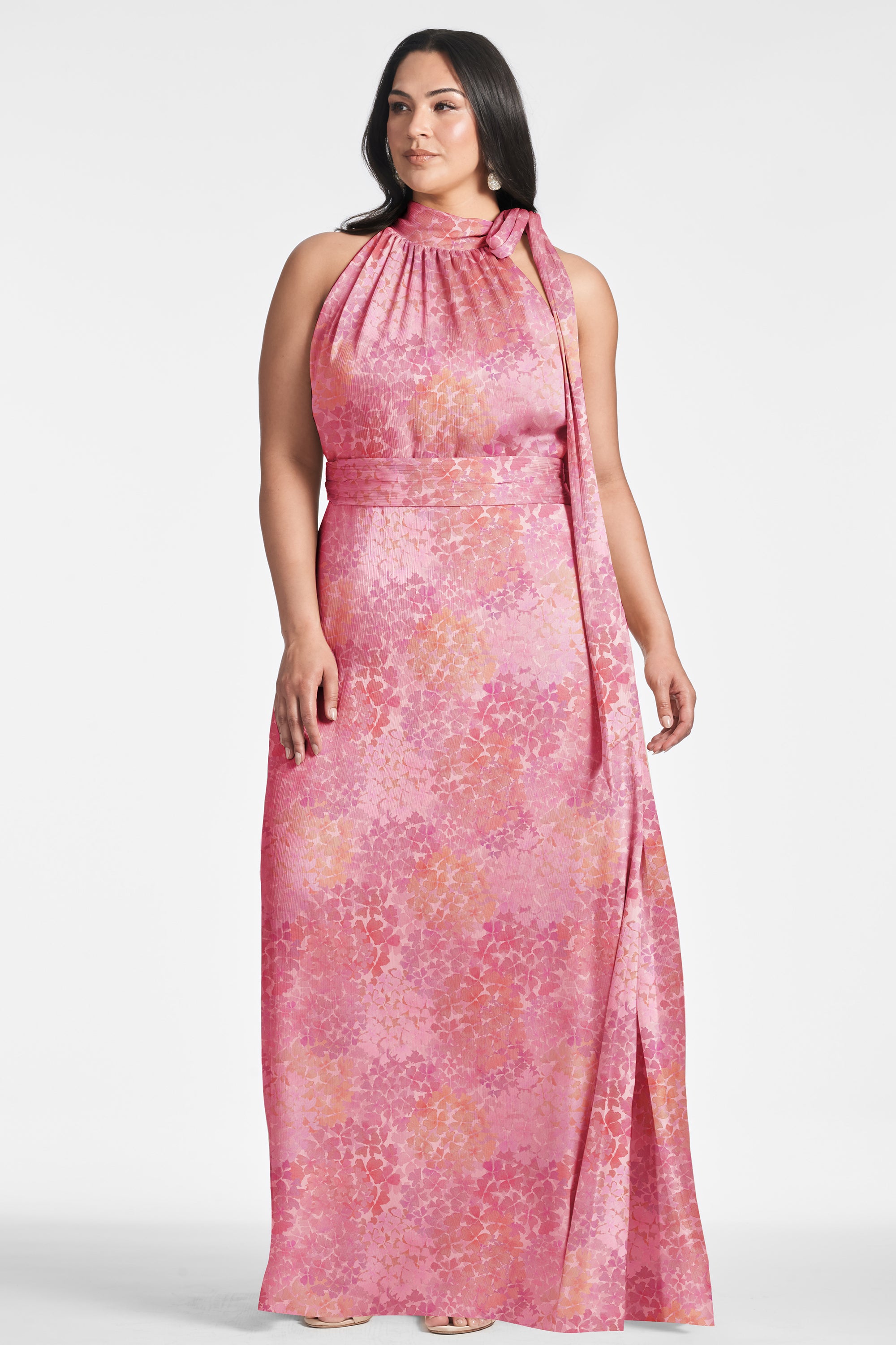 KAYLA GOWN - PASTEL SUNSET HYDRANGEA - FINAL SALE