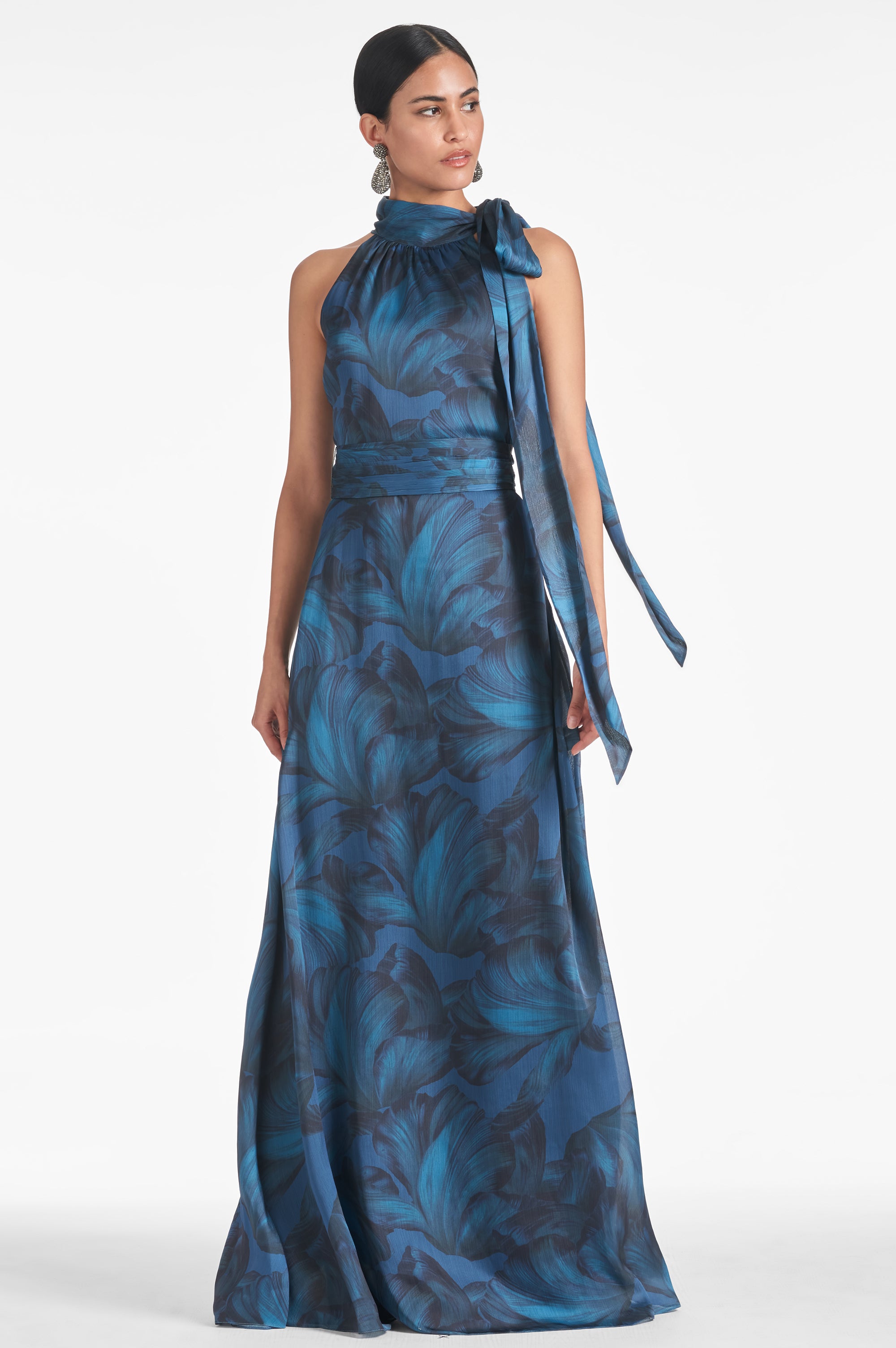 sachin & babi ila stretch satin maxi dress Sachin & Babi Kayla Gown - Tonal Petal