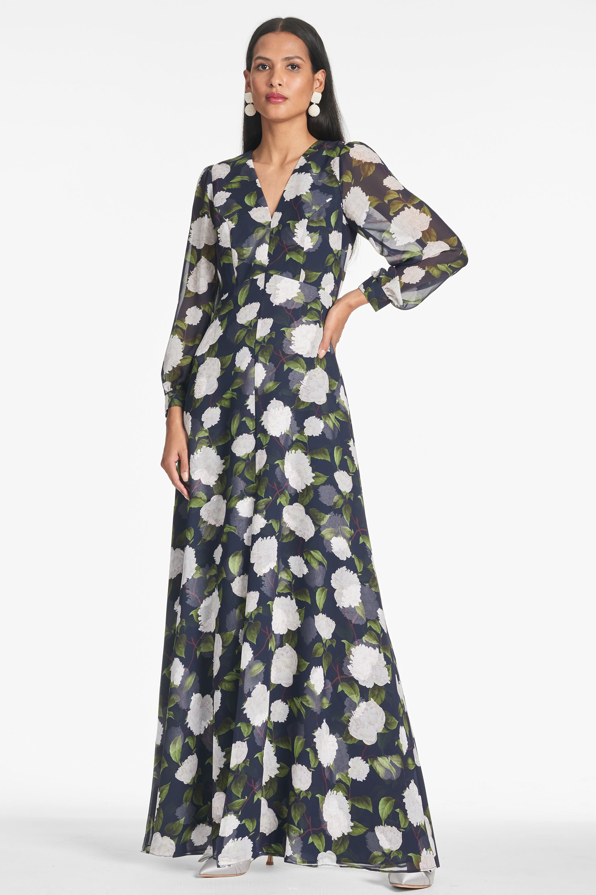 PENNY MAXI DRESS - NAVY/IVORY MOONLIT GARDEN - FINAL SALE