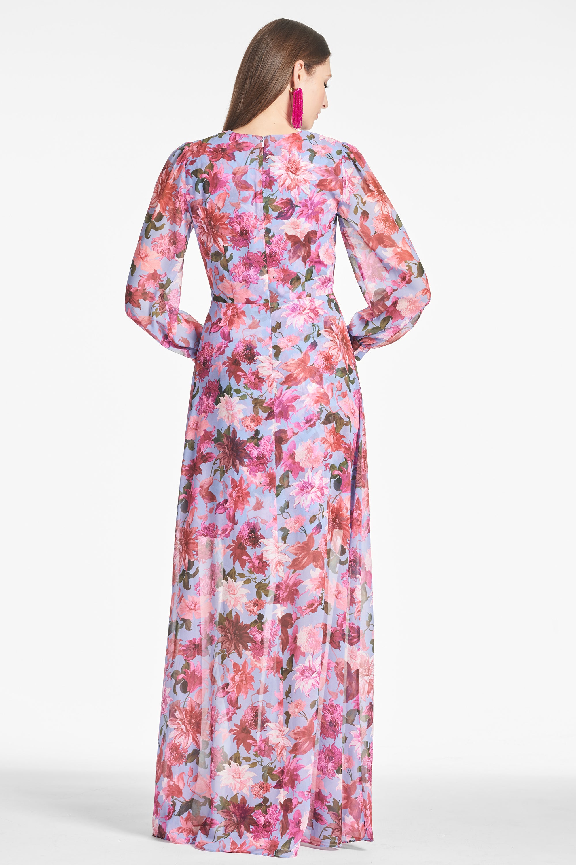 PENNY MAXI DRESS - PINK/PERIWINKLE DAHLIA - FINAL SALE