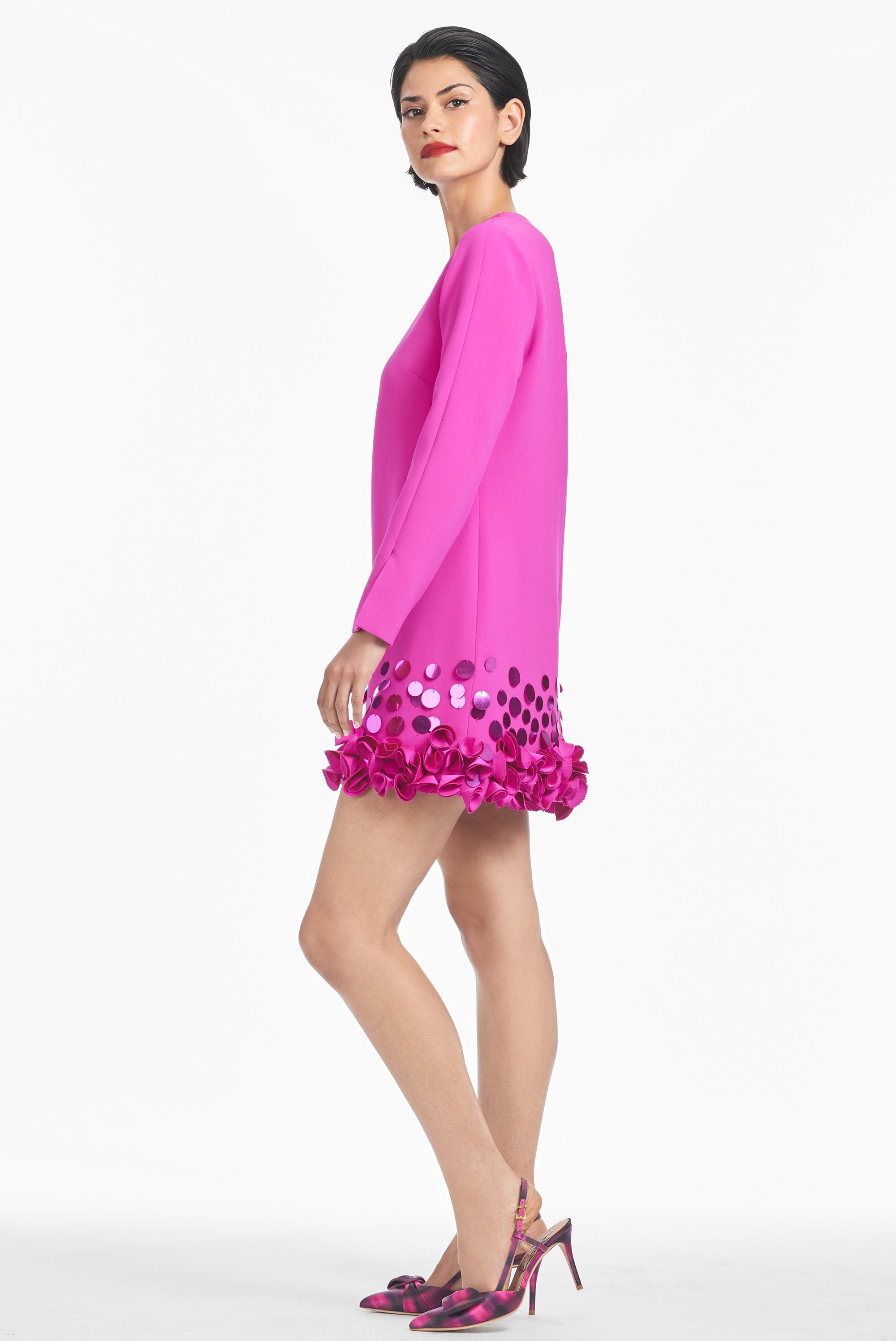 sachin & babi lily long-sleeve shift dress Sachin & Babi Lily Dress - Rani Pink