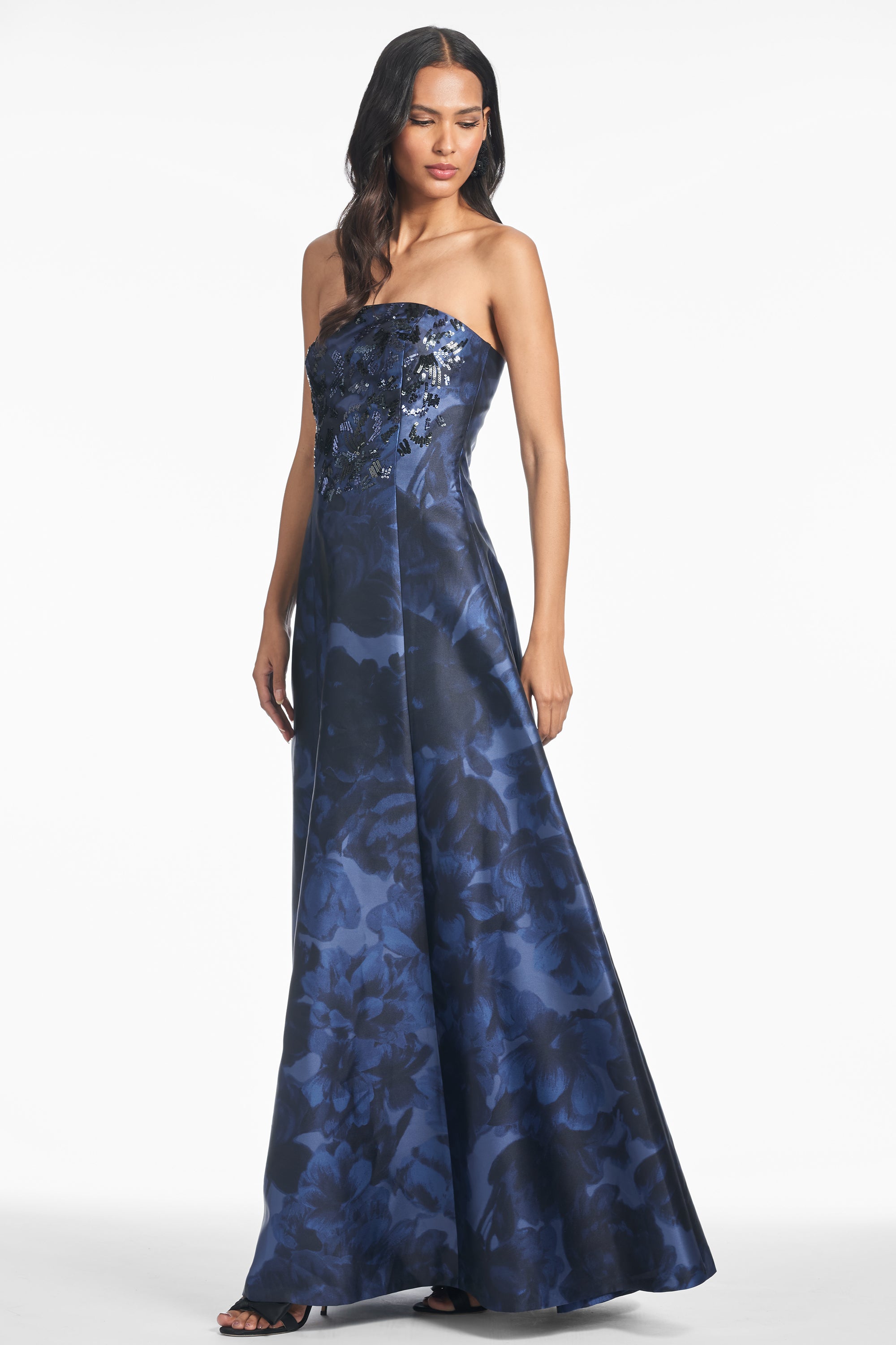 VIVIEN GOWN - DEEP OCEAN BOUQUET - FINAL SALE