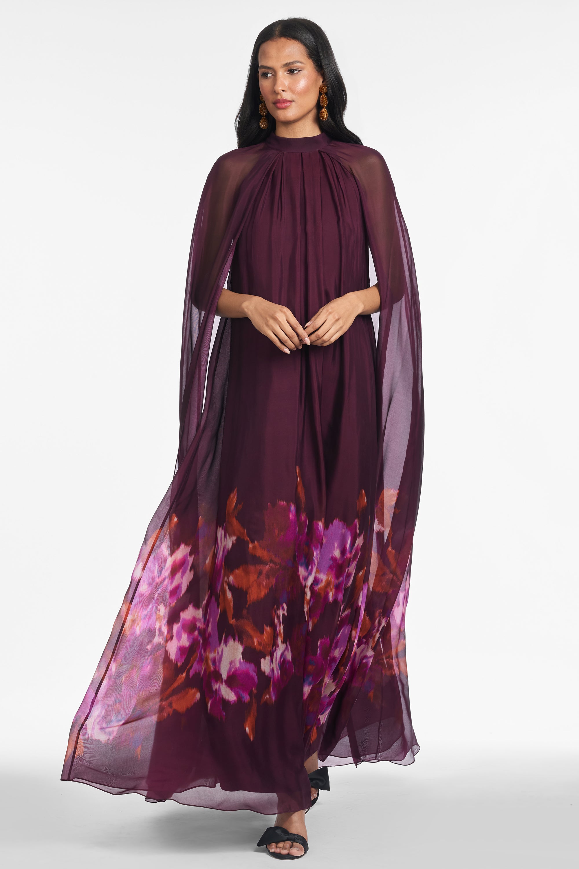Tiana Gown - Mixed Berry Ikat Border