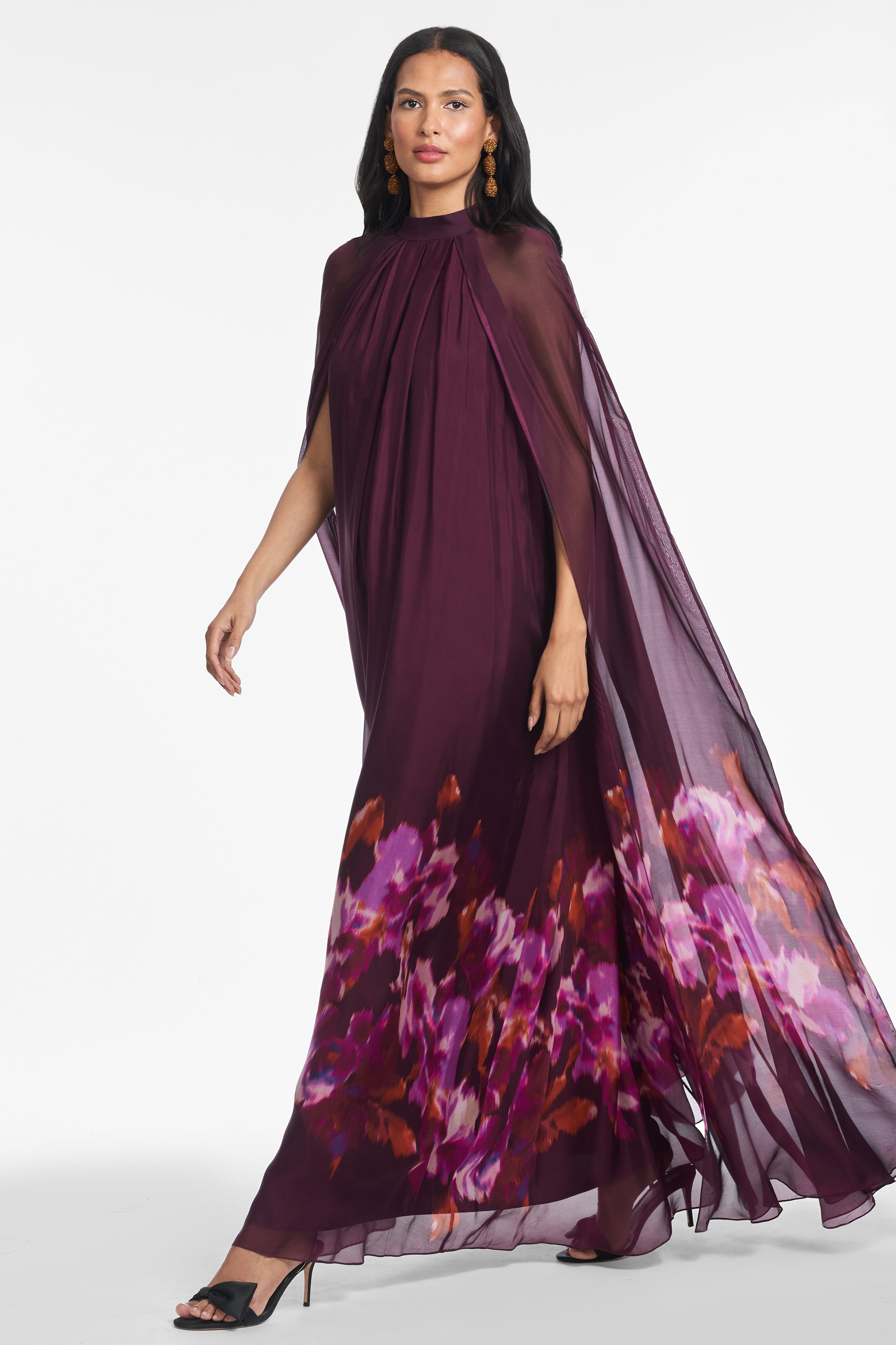 Tiana Gown - Mixed Berry Ikat Border
