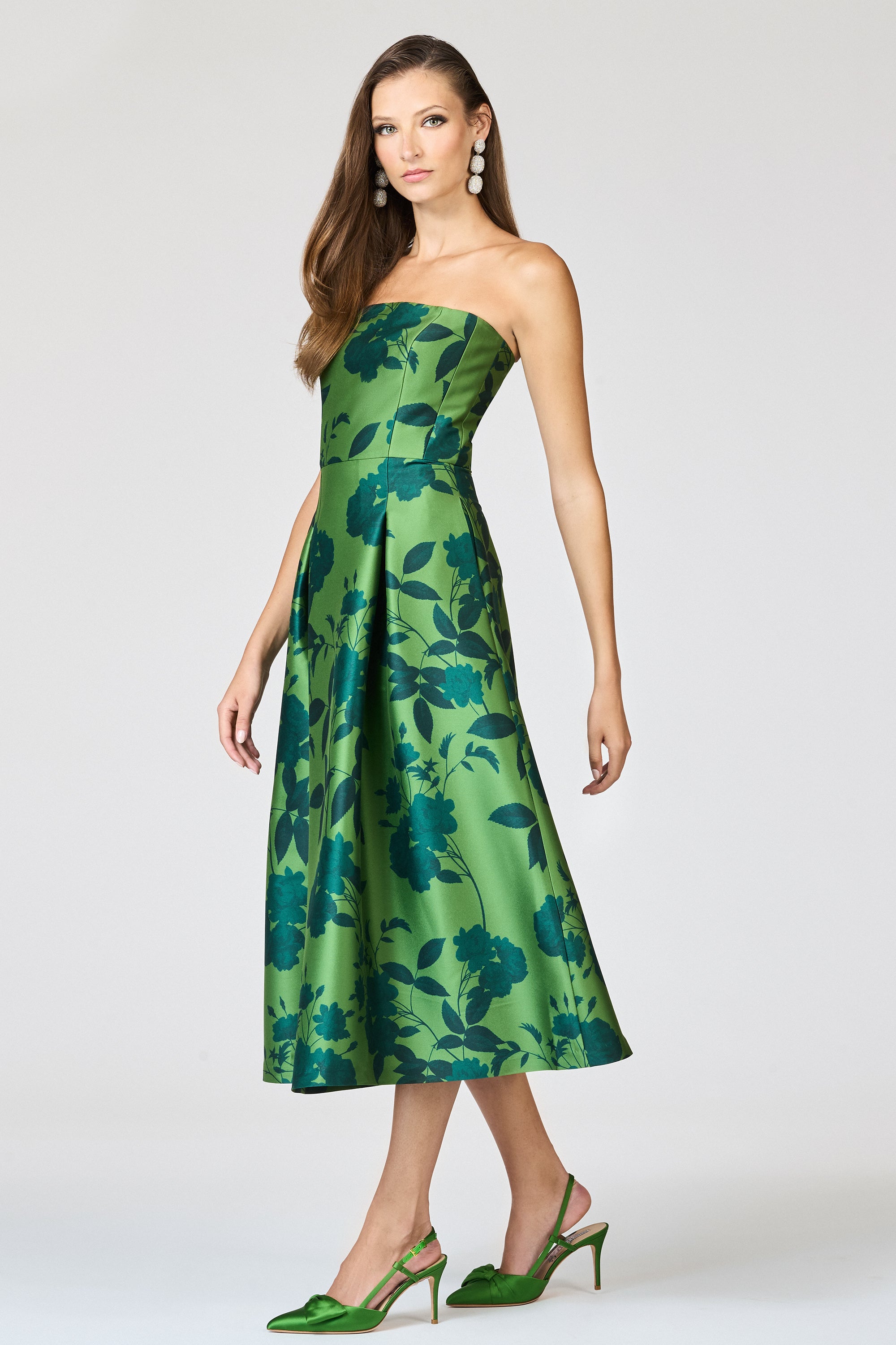 SHAY DRESS - EMPRESS GREEN ROSES