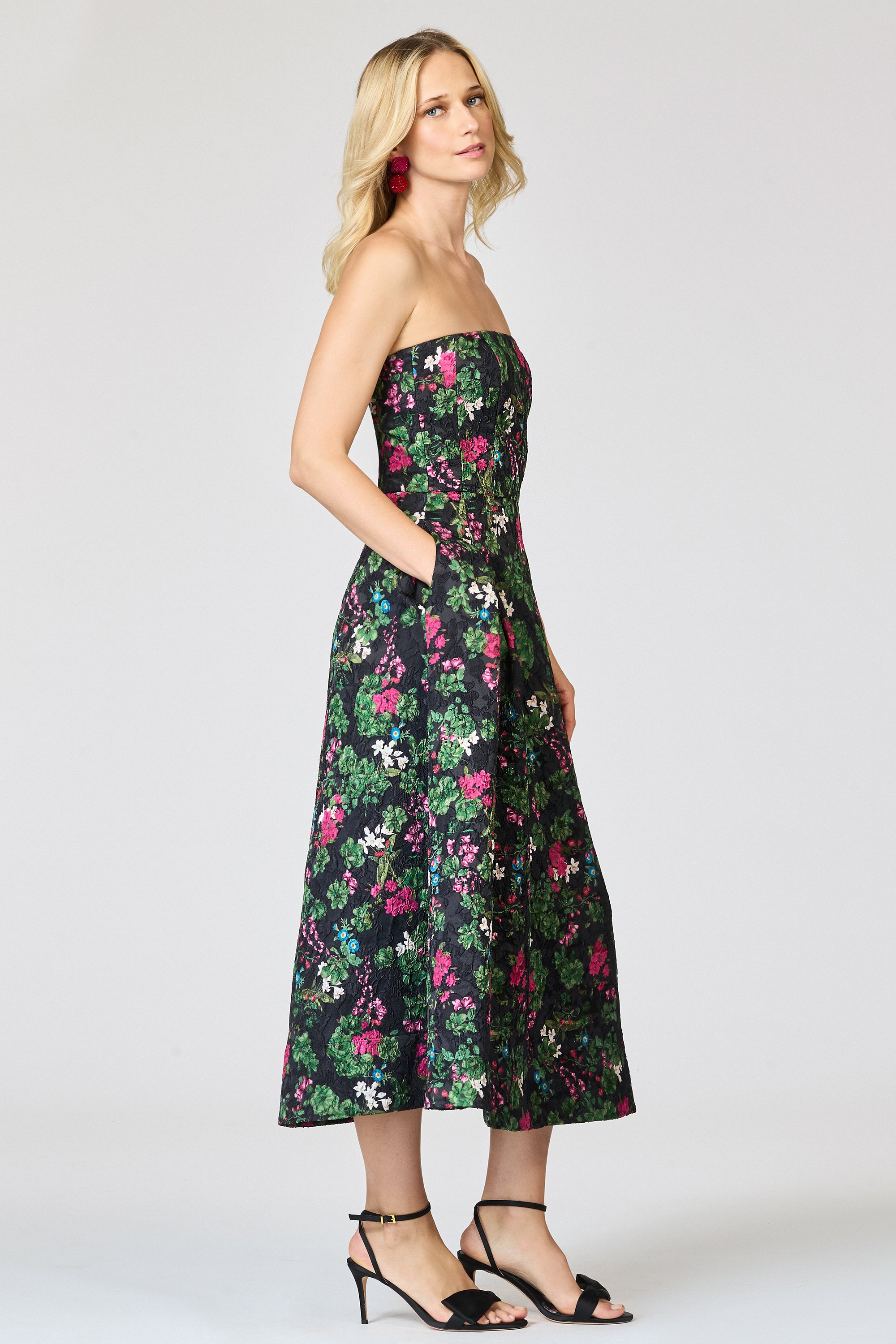 CLOQUE SHAY DRESS - ROYAL GARDENS