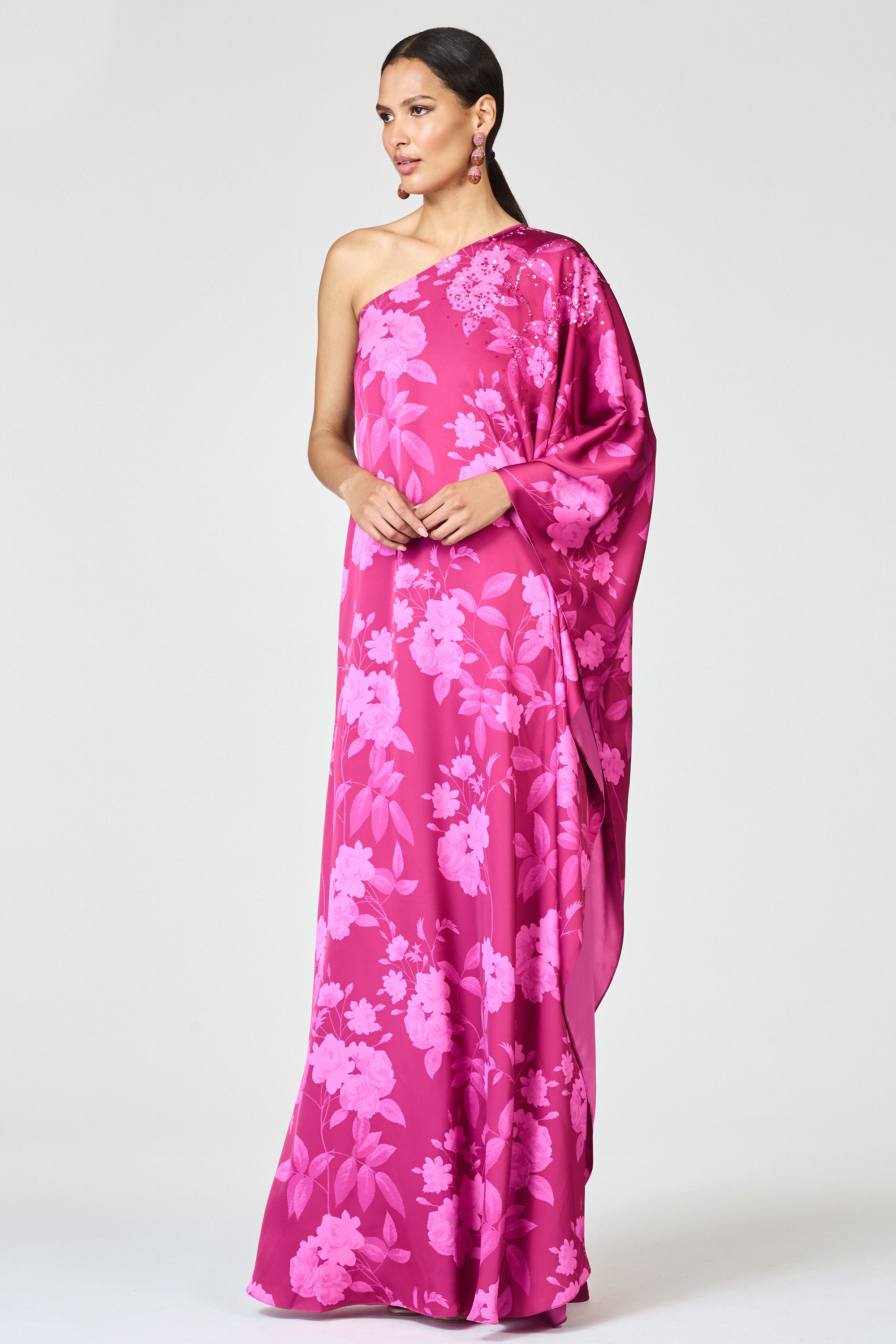 EMBELLISHED DEMI GOWN - RHODOLITE ROSES