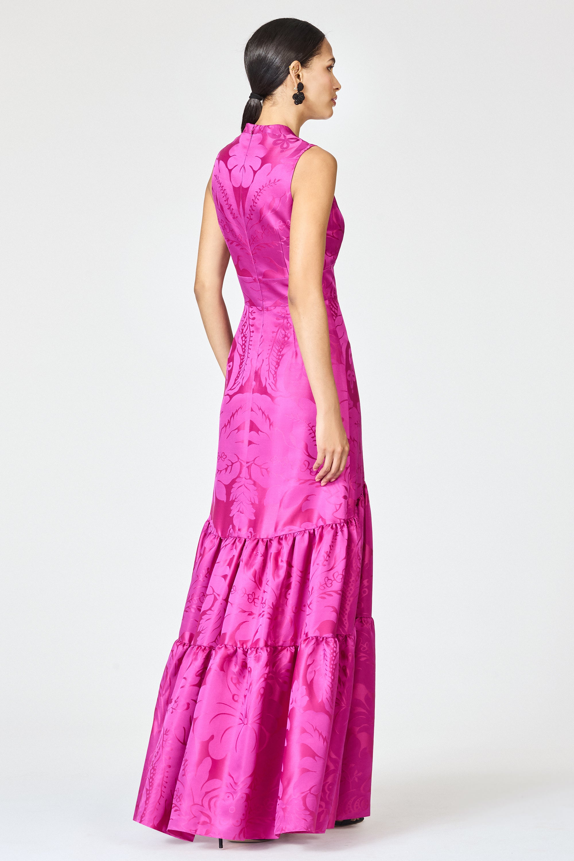 CELLA GOWN - PINK SAPPHIRE DAMASK