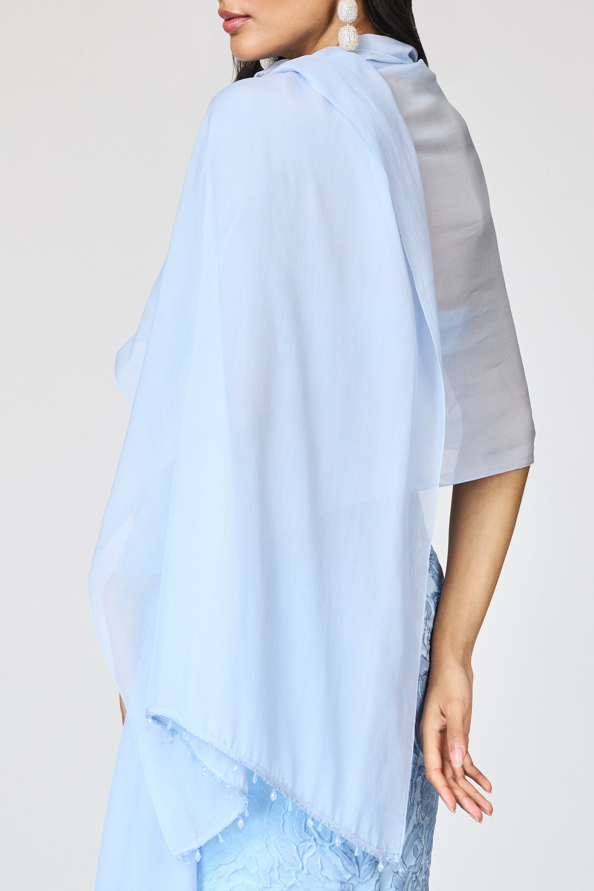 EMBELLISHED EMMY SCARF - ICE BLUE