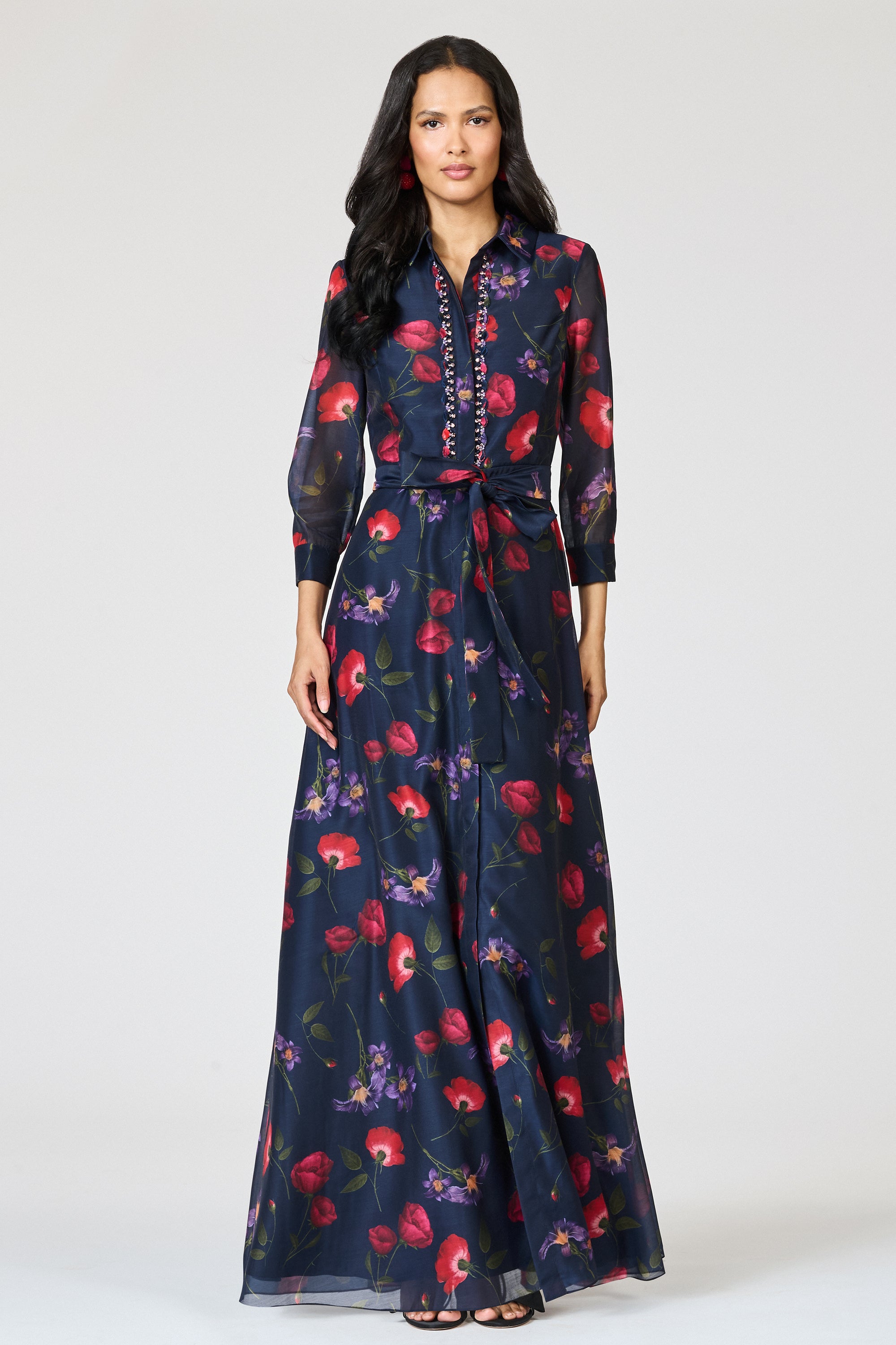 EMBELLISHED ADDISON GOWN - MIDNIGHT JARDIN
