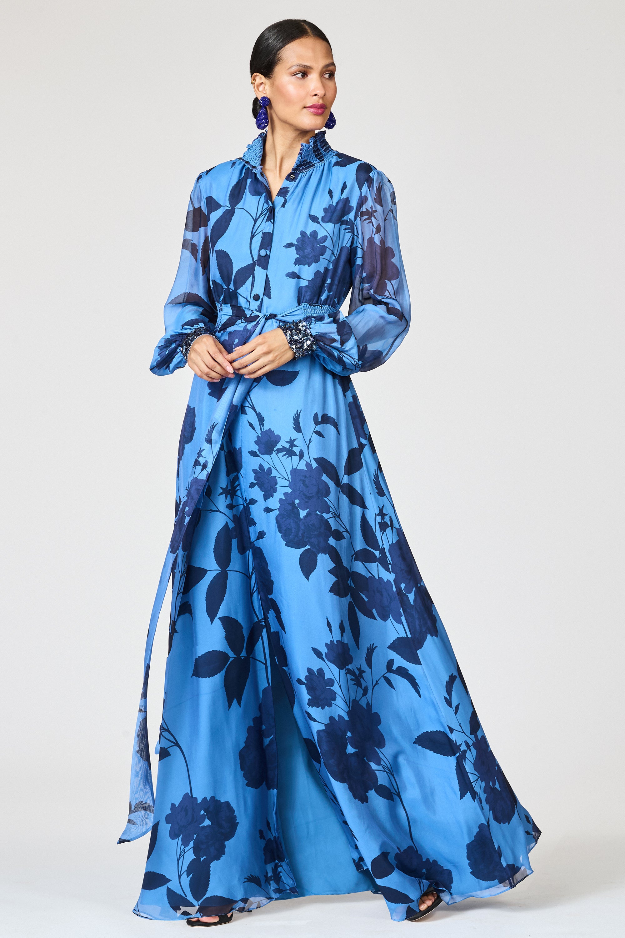 EMBROIDERED CASSANDRA GOWN - CELESTIAL BLOOMS