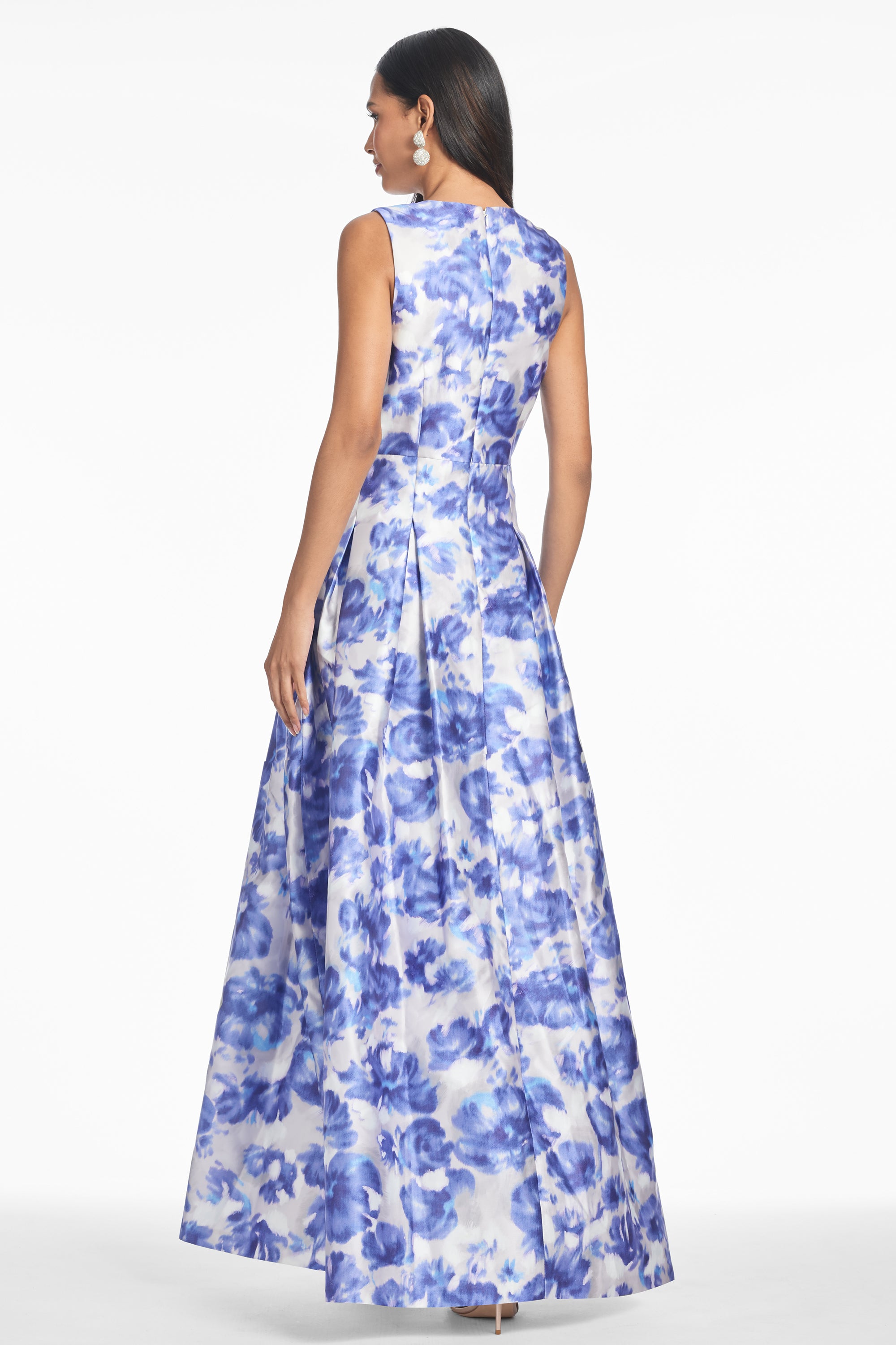Brooke Gown - Azure Watercolor Floral - Final Sale