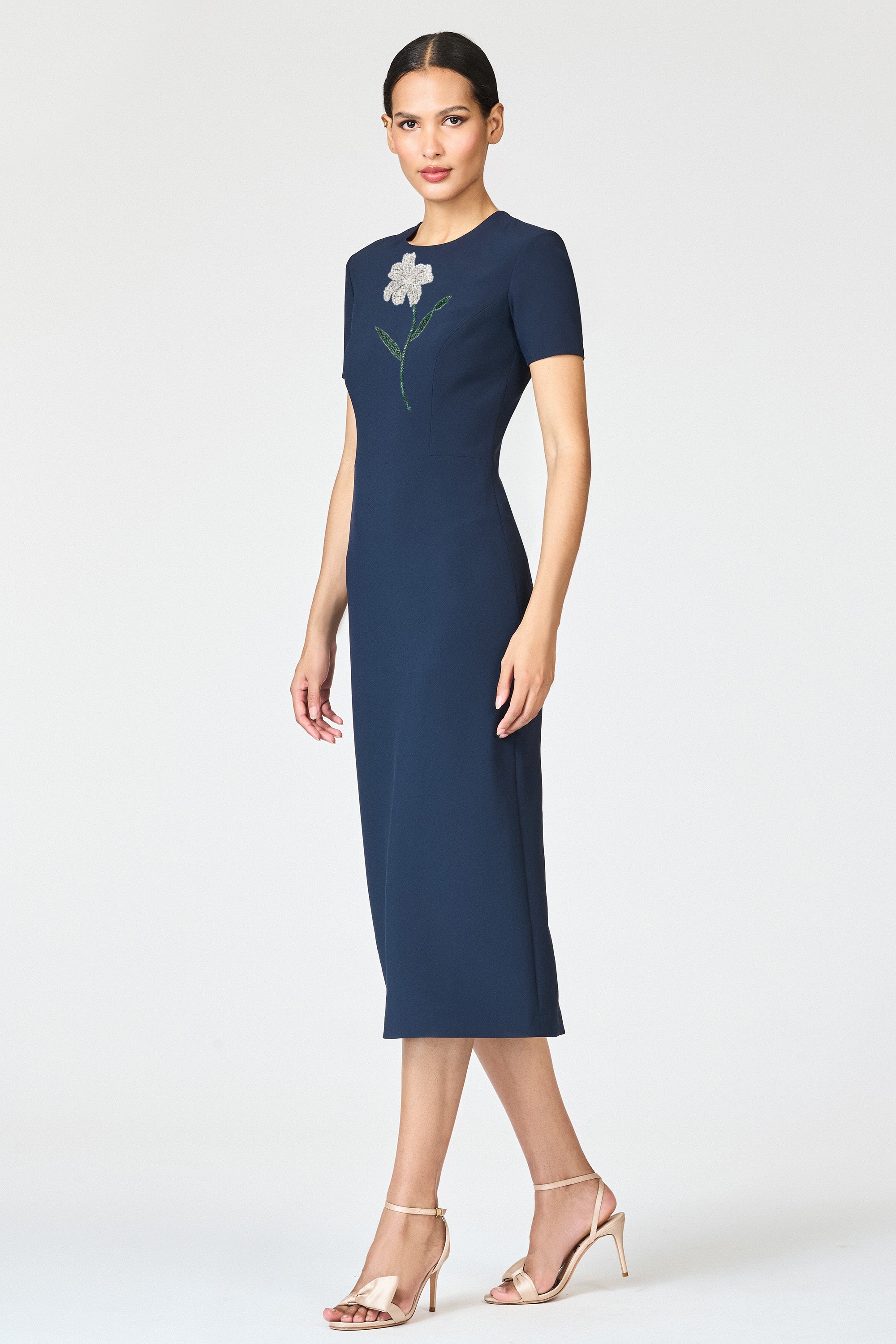 EMBELLISHED TAMARA DRESS - CRYSTAL FLORAL MIDNIGHT
