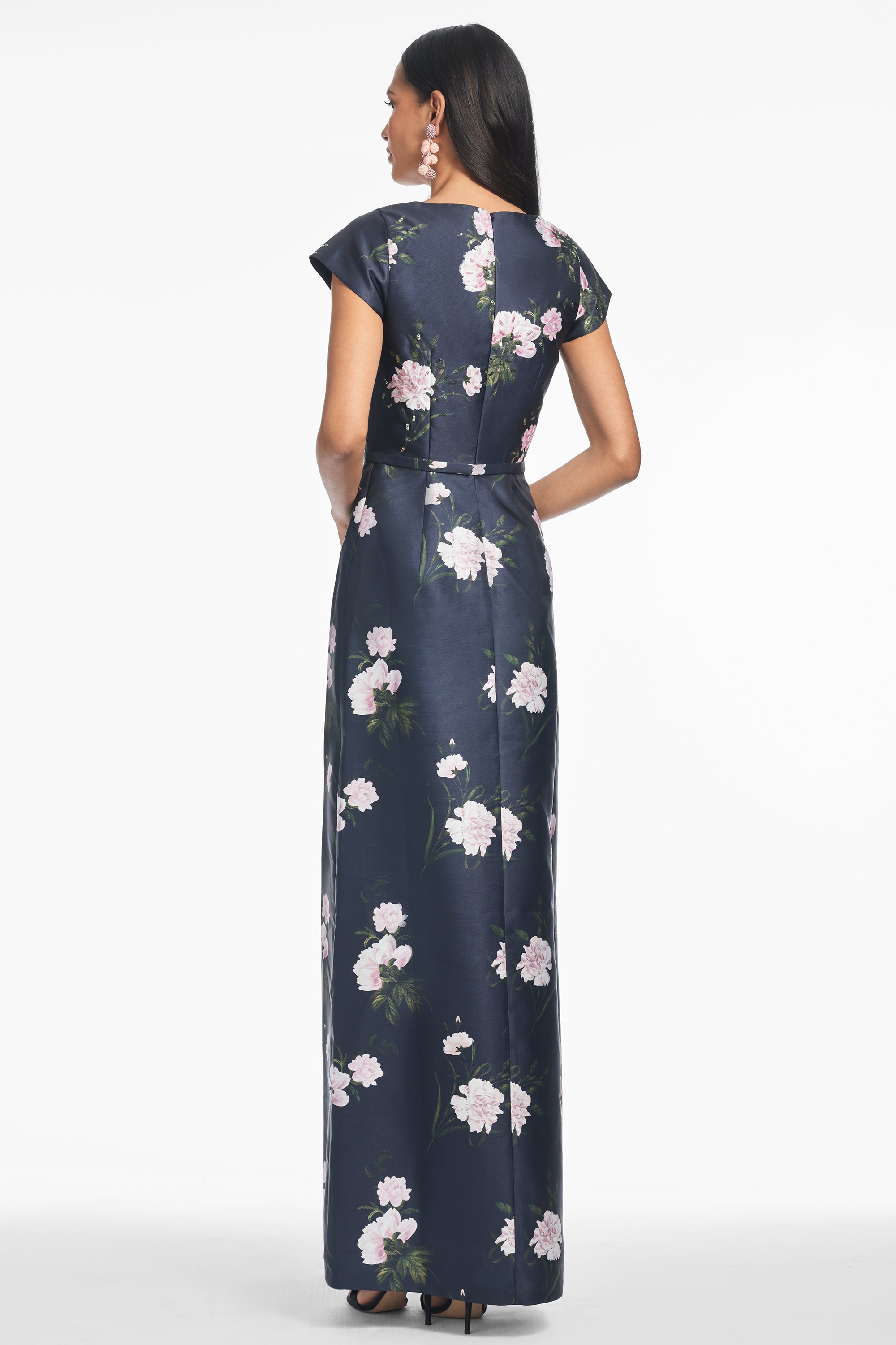DELLA GOWN - DARK MIDNIGHT CARNATIONS - FINAL SALE