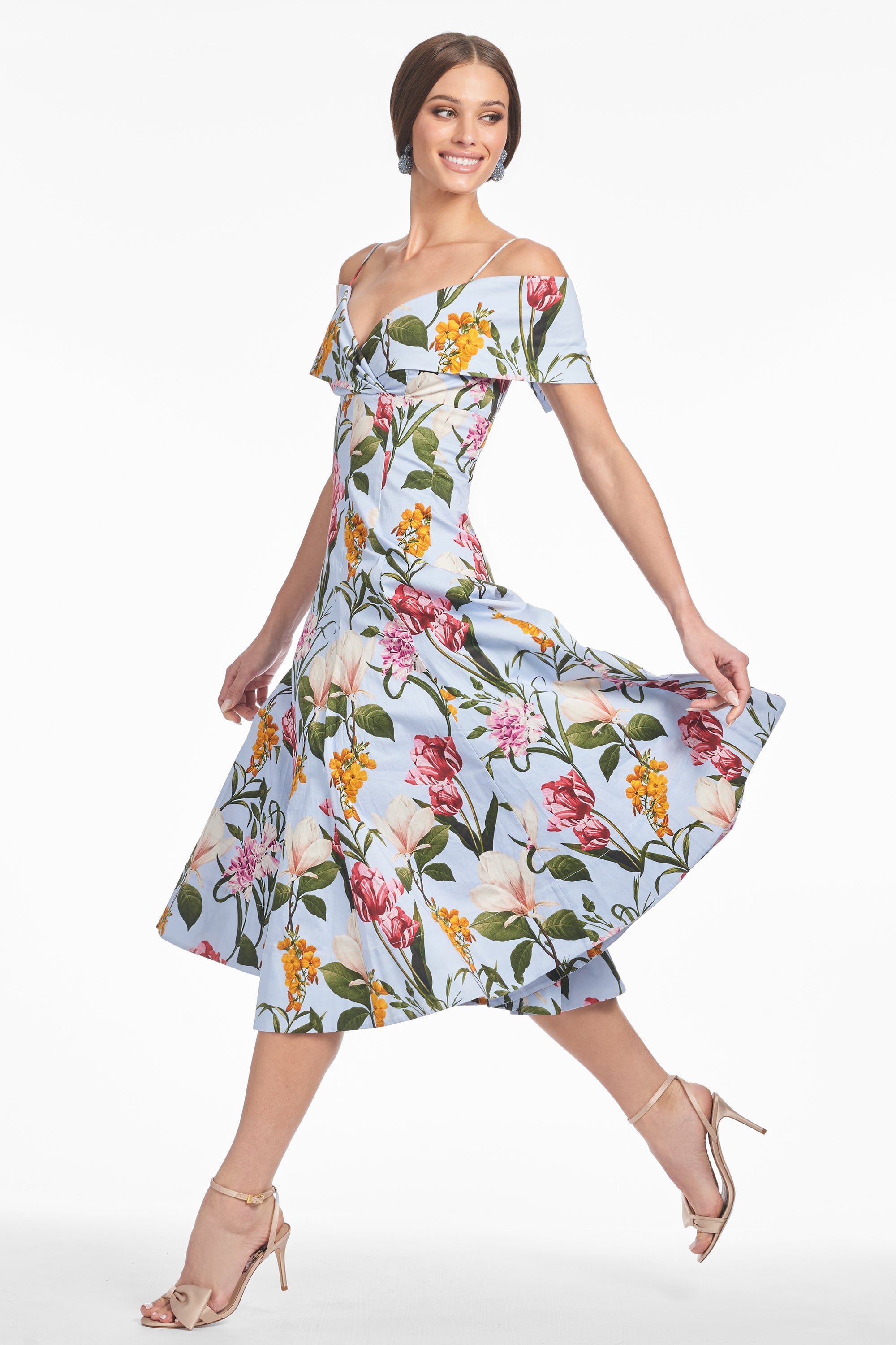 Sachin & Babi Women's Minnie Floral Midi-Dress - Glacial Blue Blossoms
