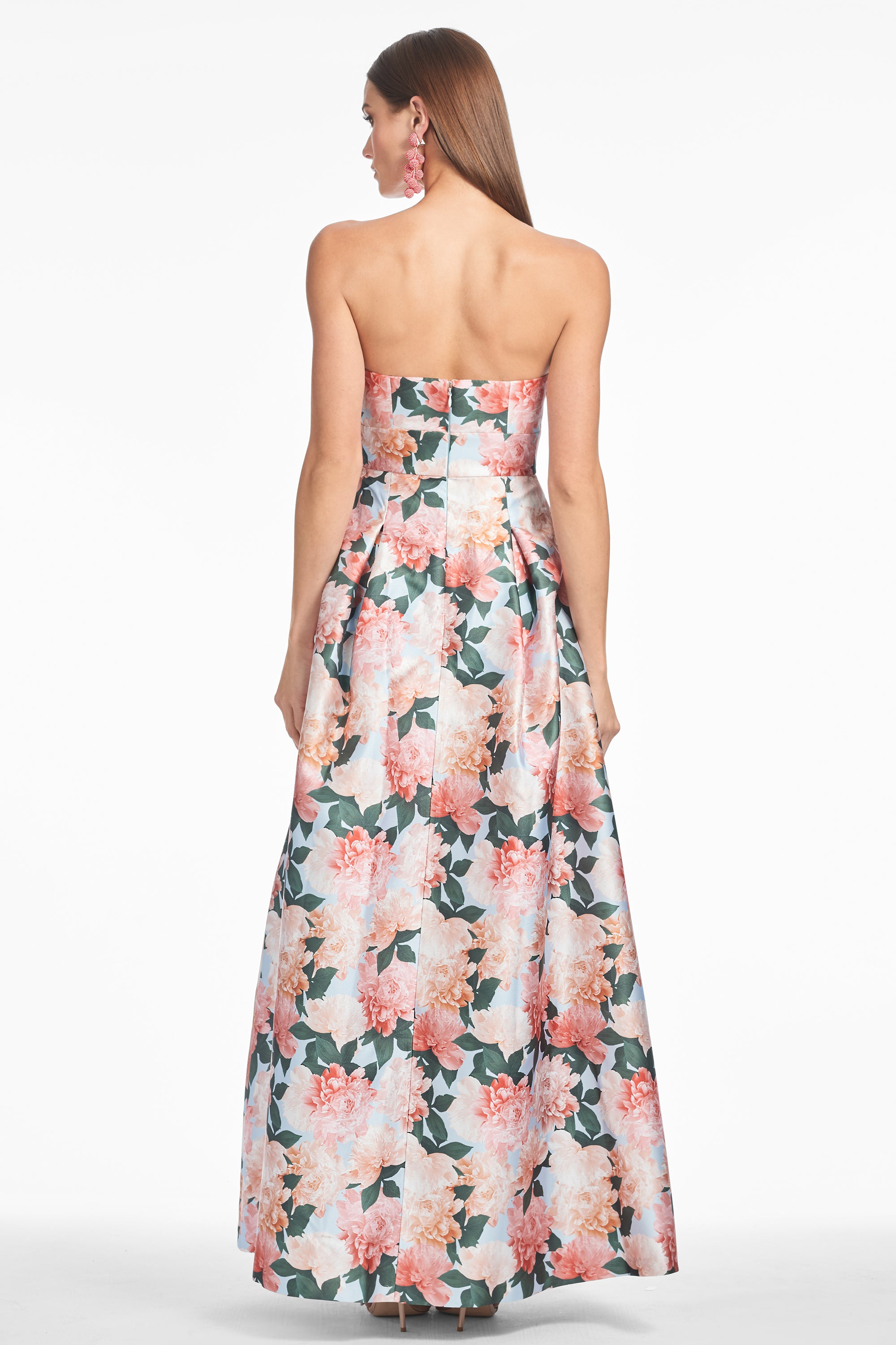 GIOVANNA GOWN - PEACH PEONIES - FINAL SALE