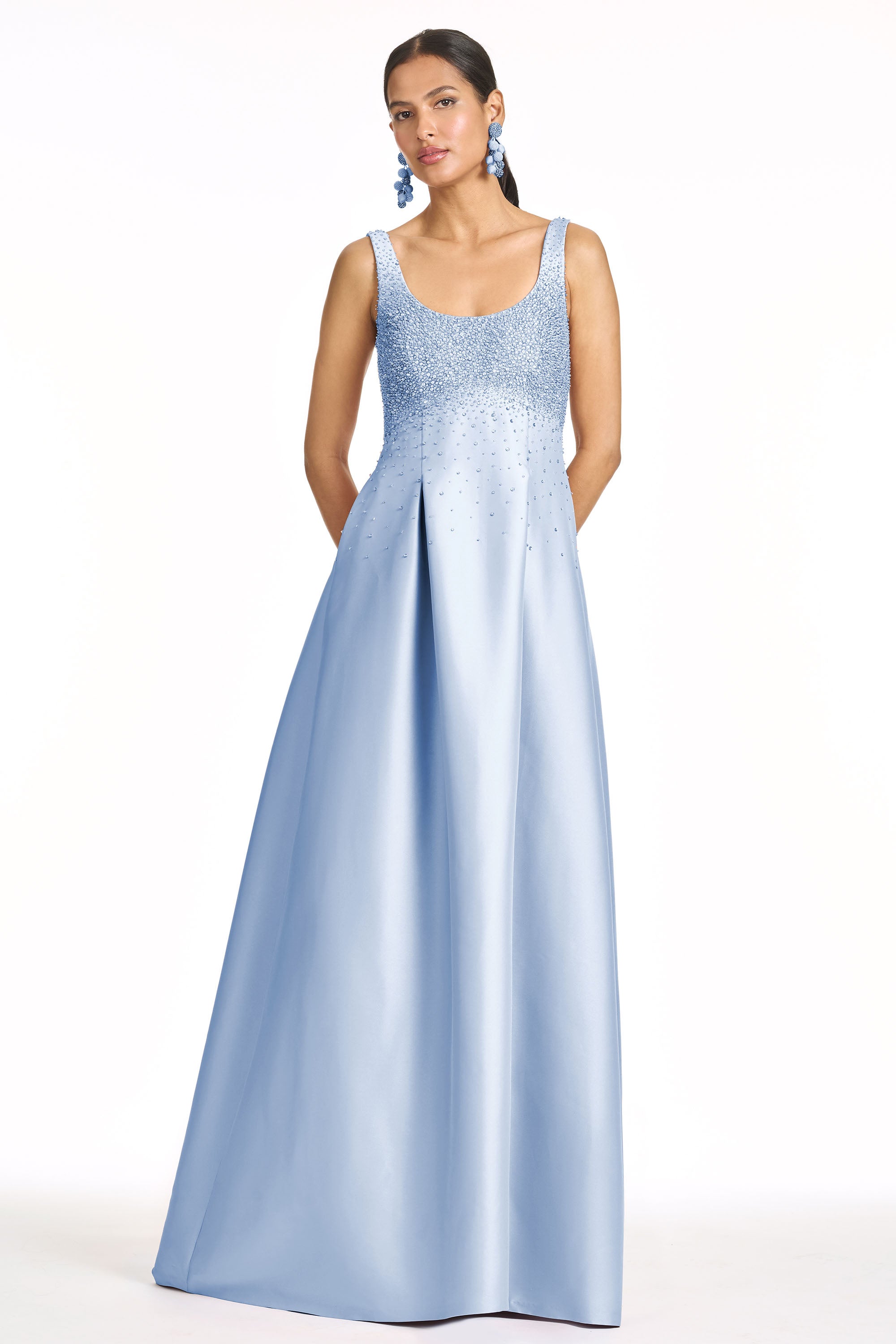 EMBELLISHED AURORA GOWN - GLACIAL BLUE