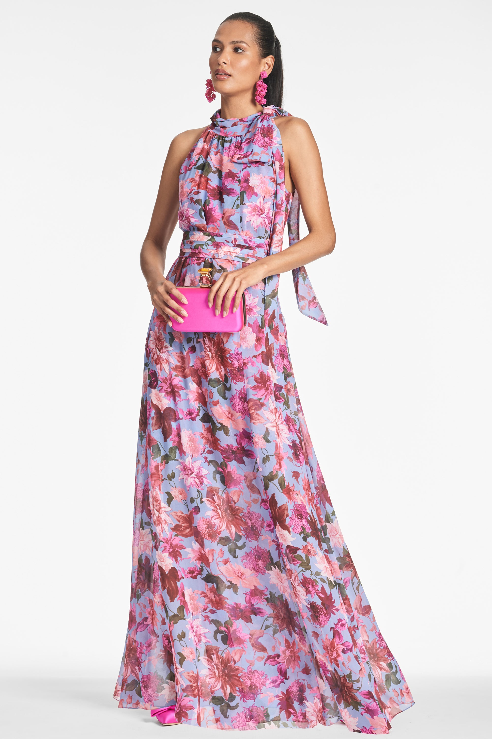 Selena Gown - Pink/Periwinkle Dahlia - Final Sale