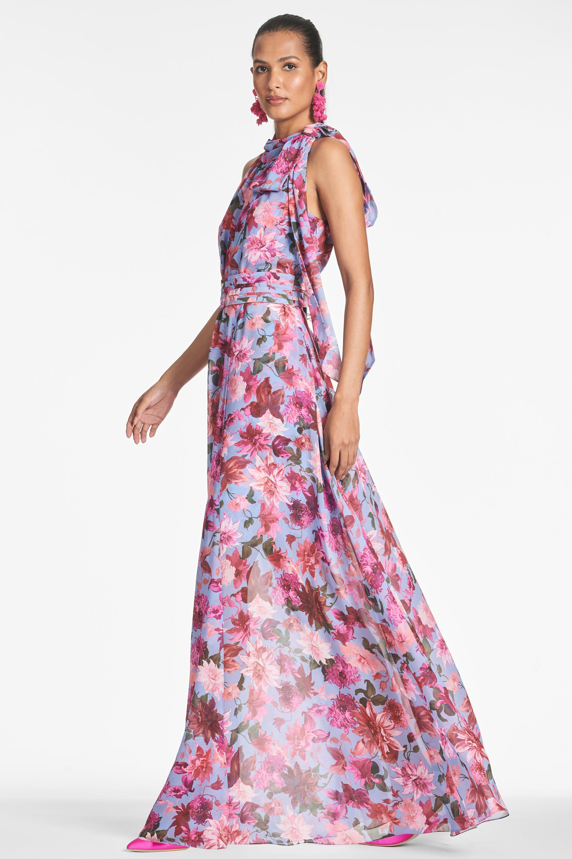 Selena Gown - Pink/Periwinkle Dahlia - Final Sale
