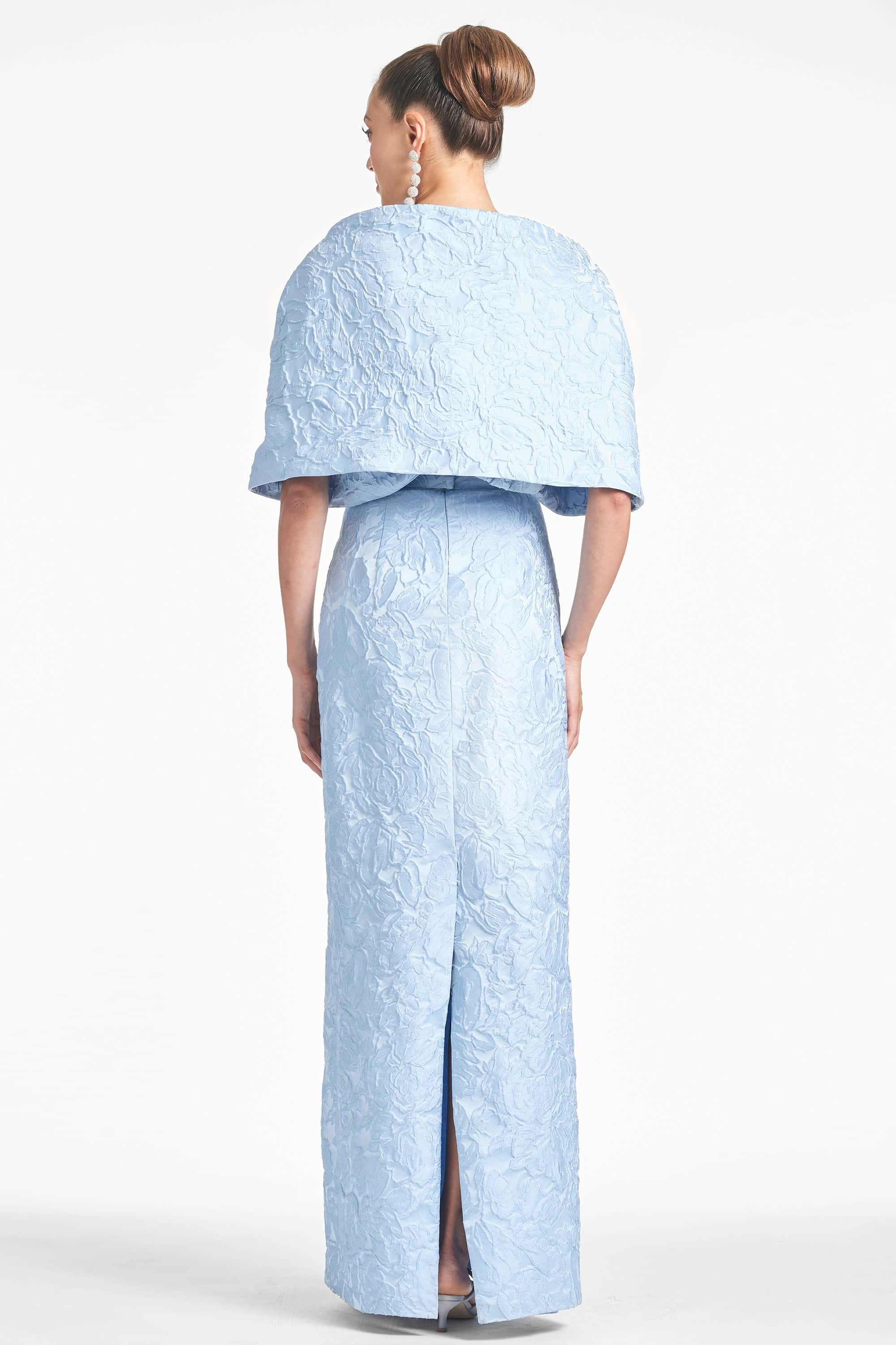 THE HUG SHAWL - ICE BLUE JACQUARD CLOQUE