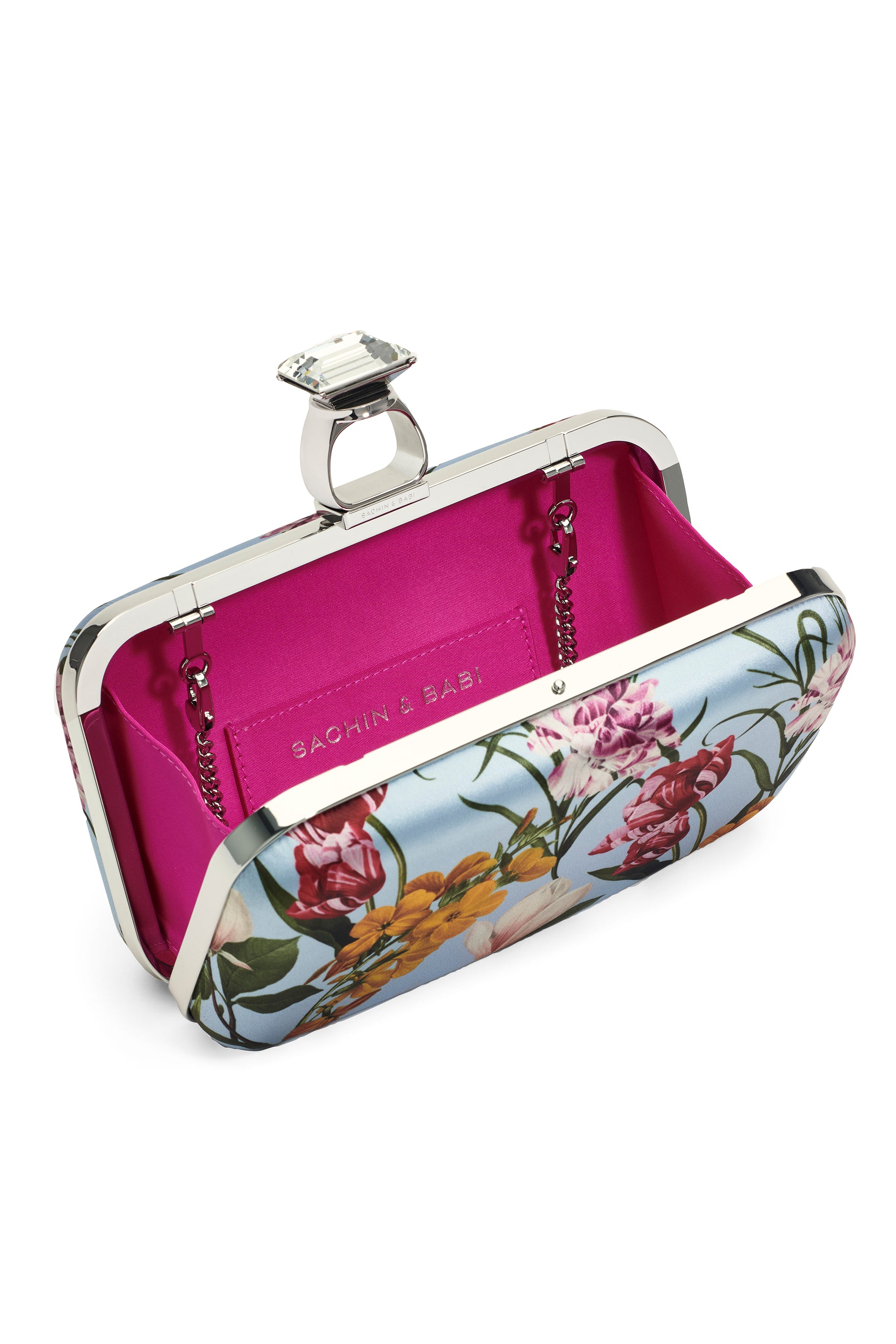 ON THE ROCKS CLUTCH - GLACIAL BLUE BLOSSOMS