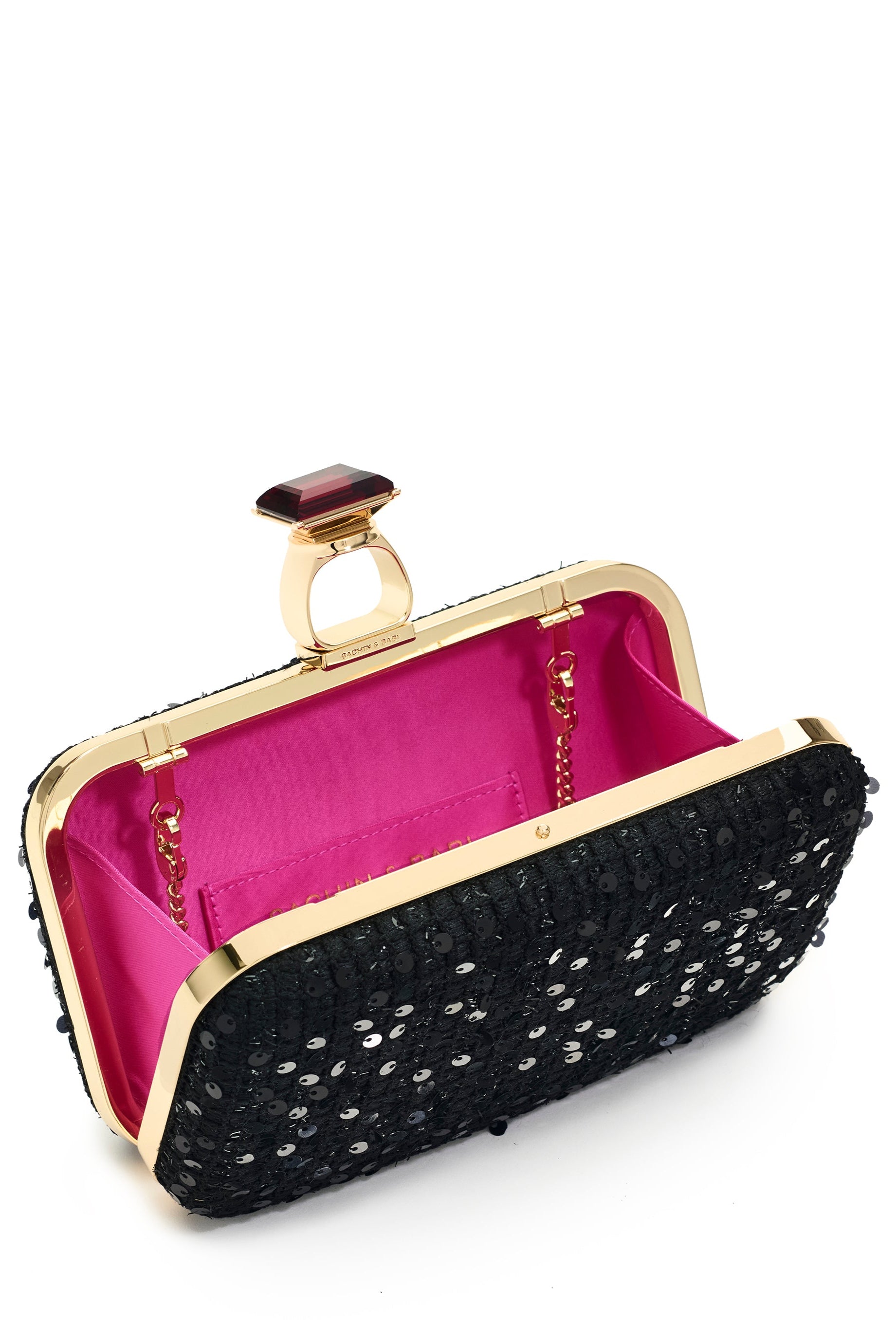 ON THE ROCKS CLUTCH - BLACK