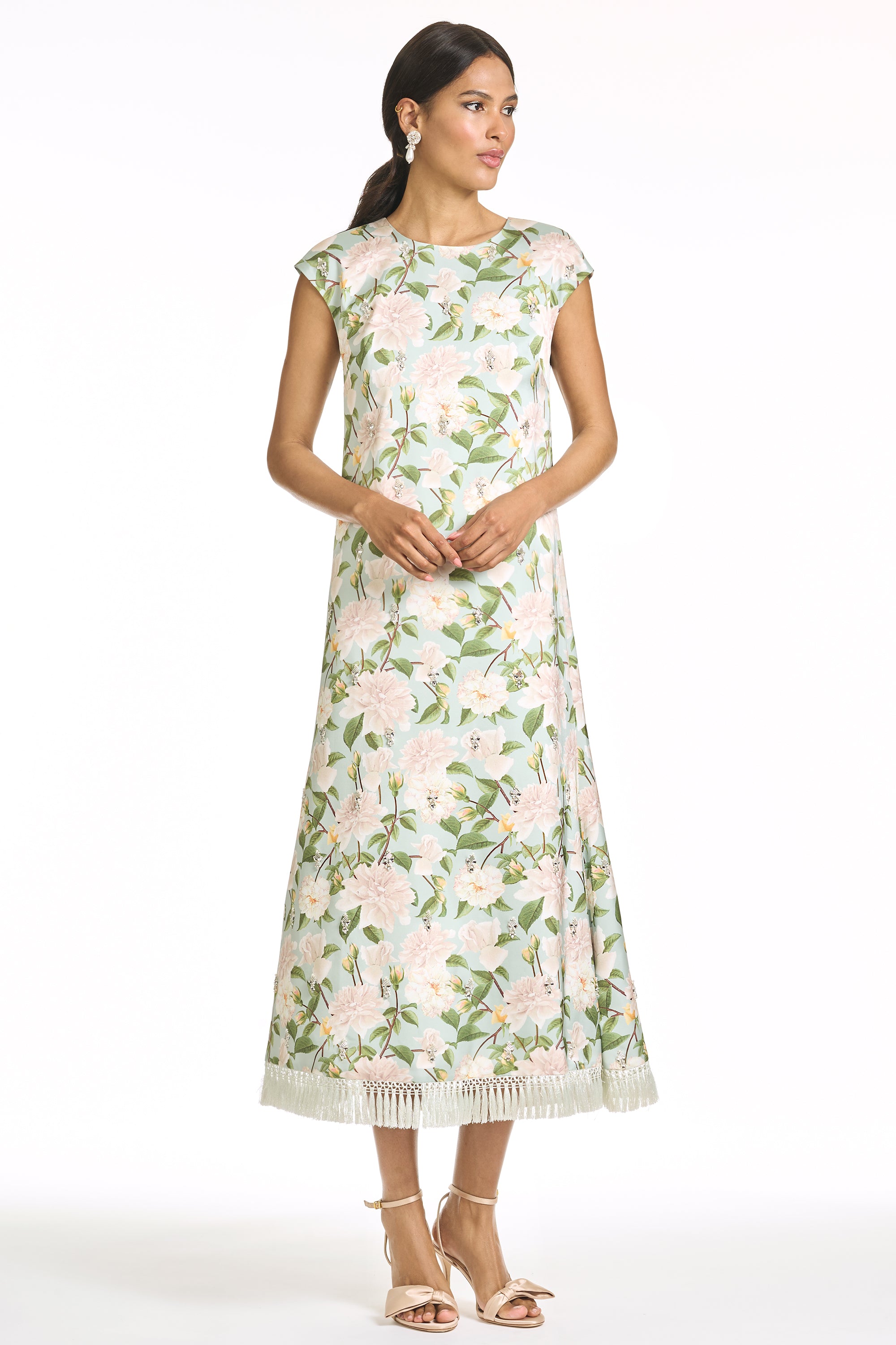 EMBELLISHED ANNETTE DRESS - CELADON SWEETBRIAR