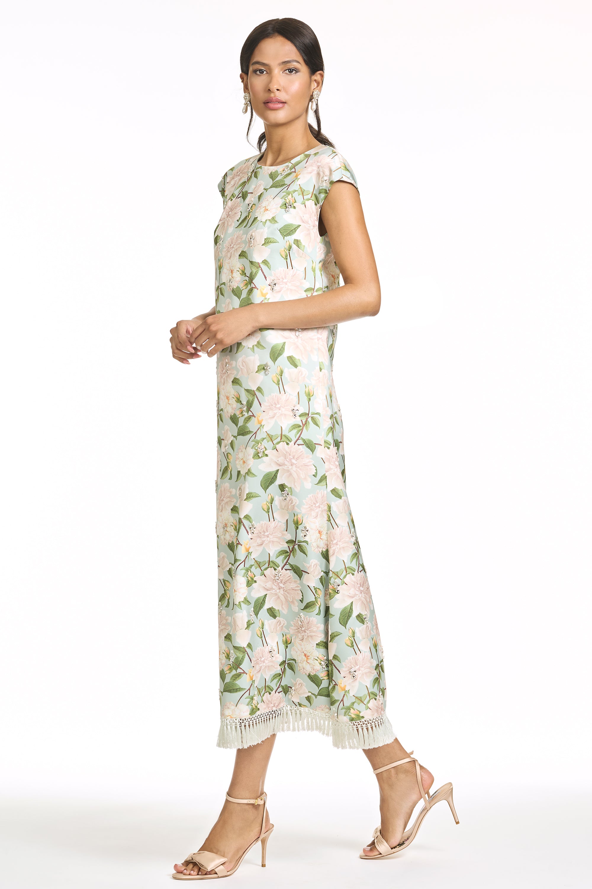 EMBELLISHED ANNETTE DRESS - CELADON SWEETBRIAR