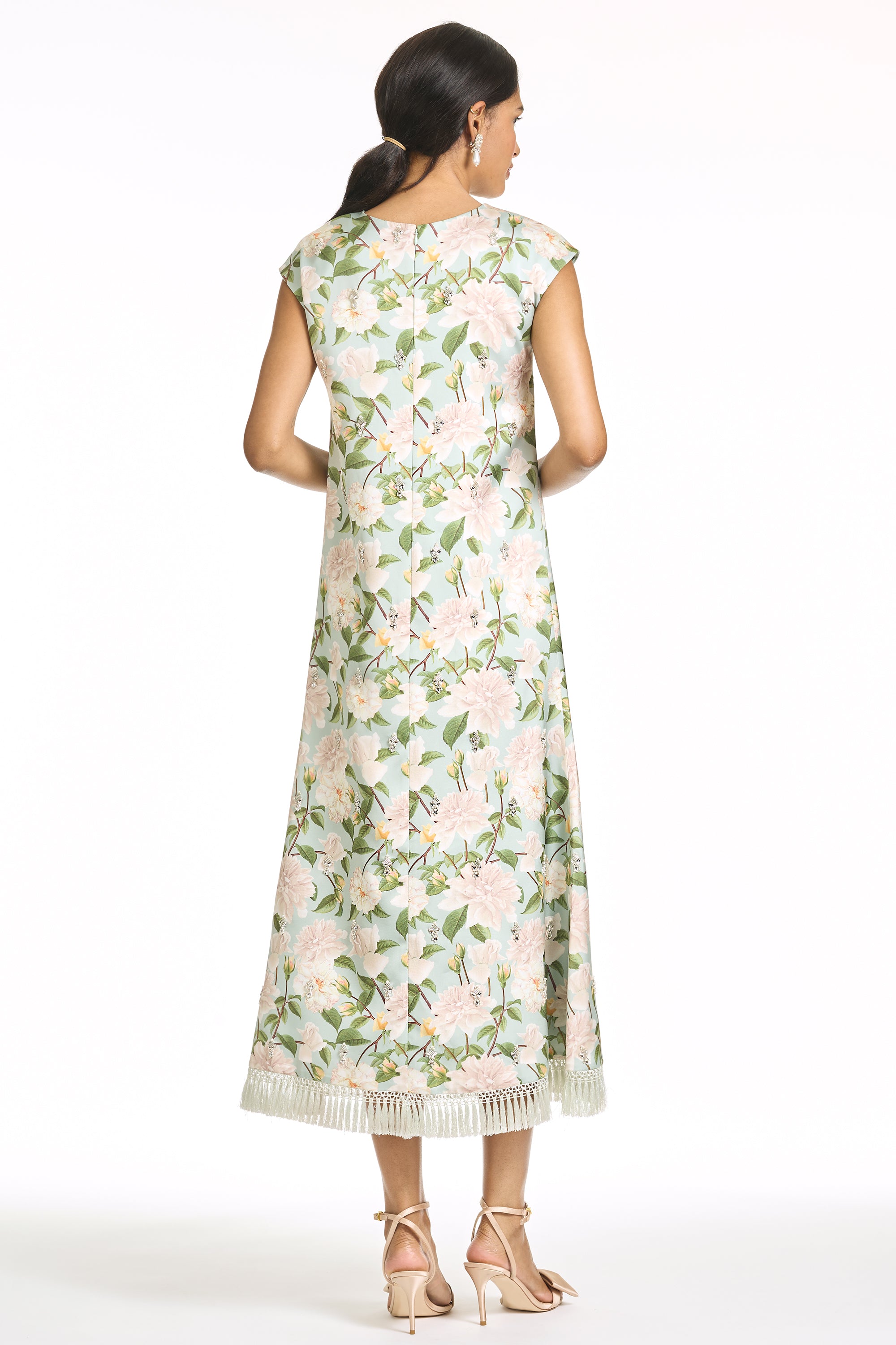 EMBELLISHED ANNETTE DRESS - CELADON SWEETBRIAR