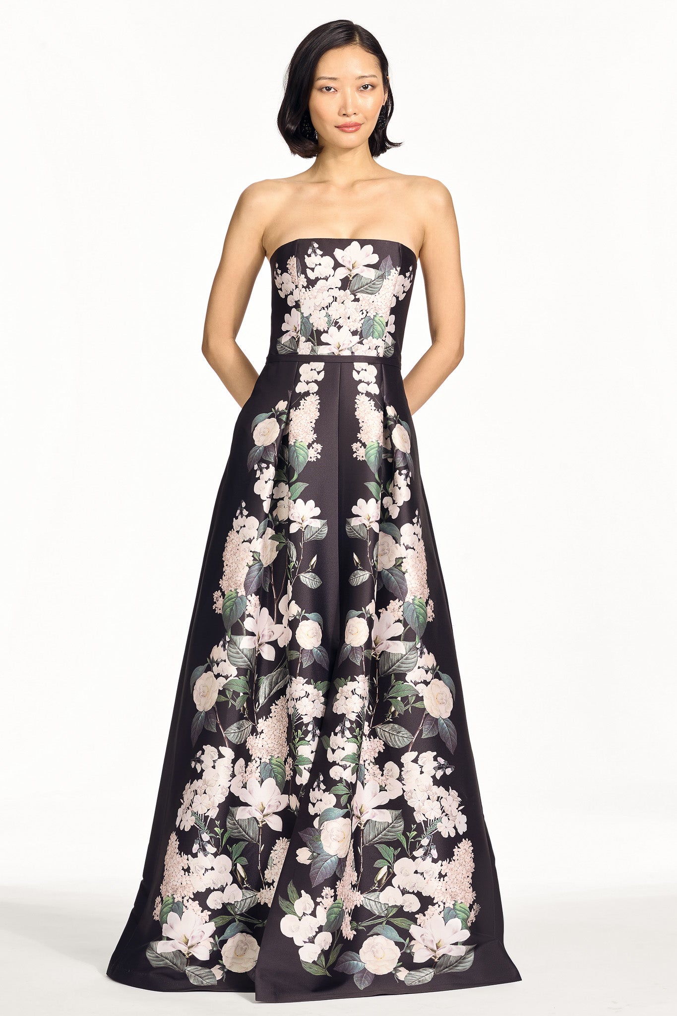 Gillian gown ink & ivory blooms