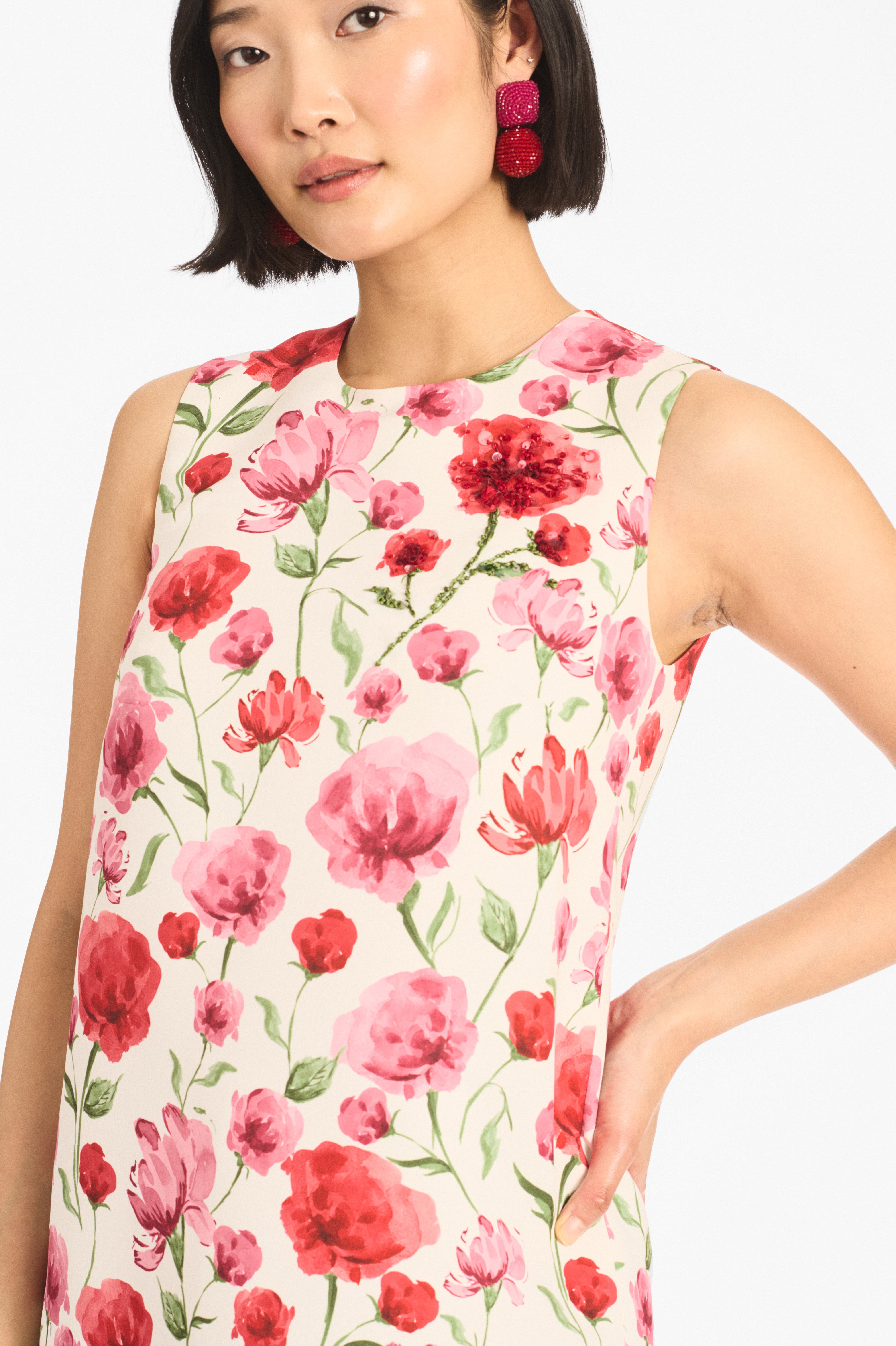 UMA DRESS - WATERCOLOR POPPIES