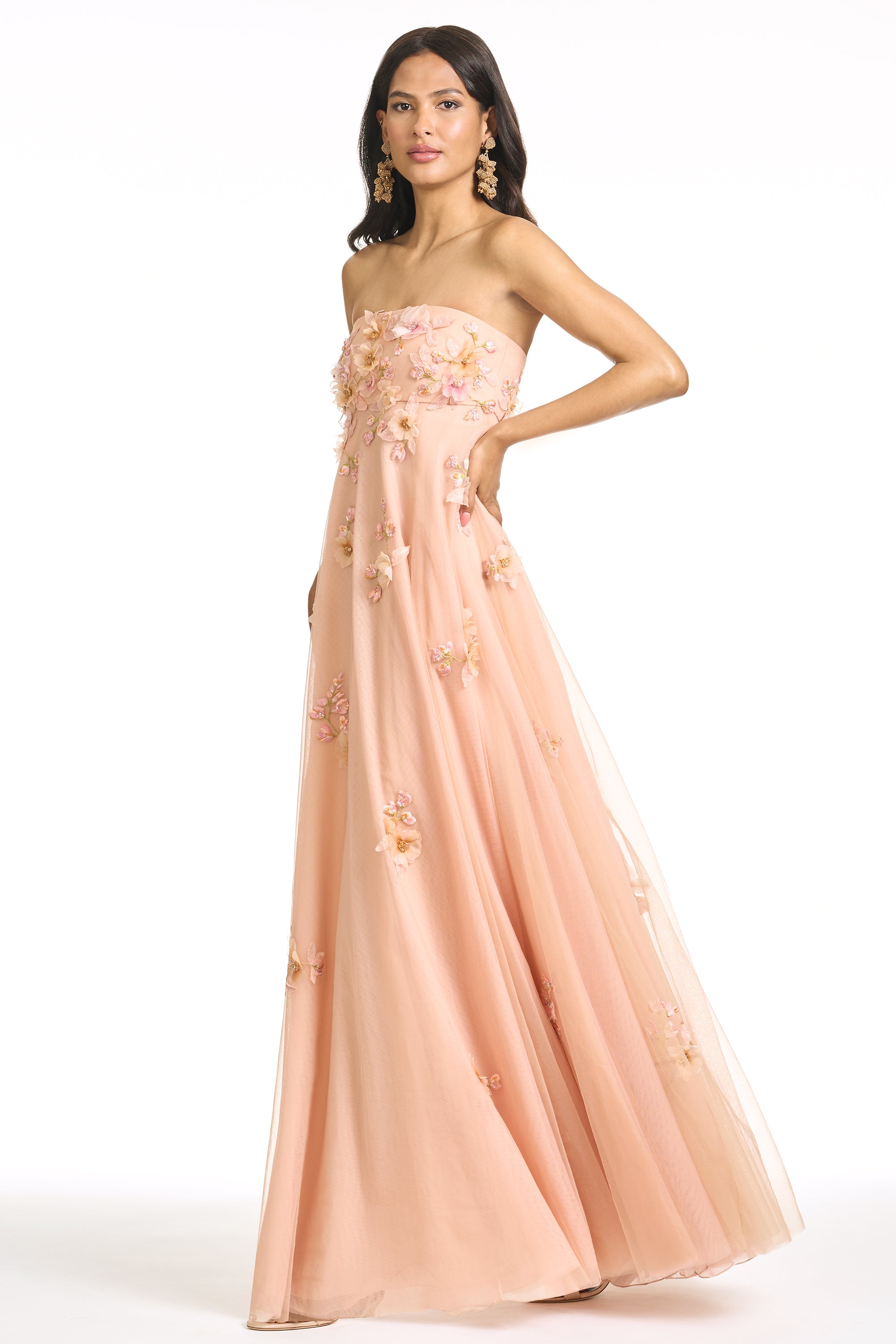 EMBROIDERED SCARLETT GOWN - BLUSH