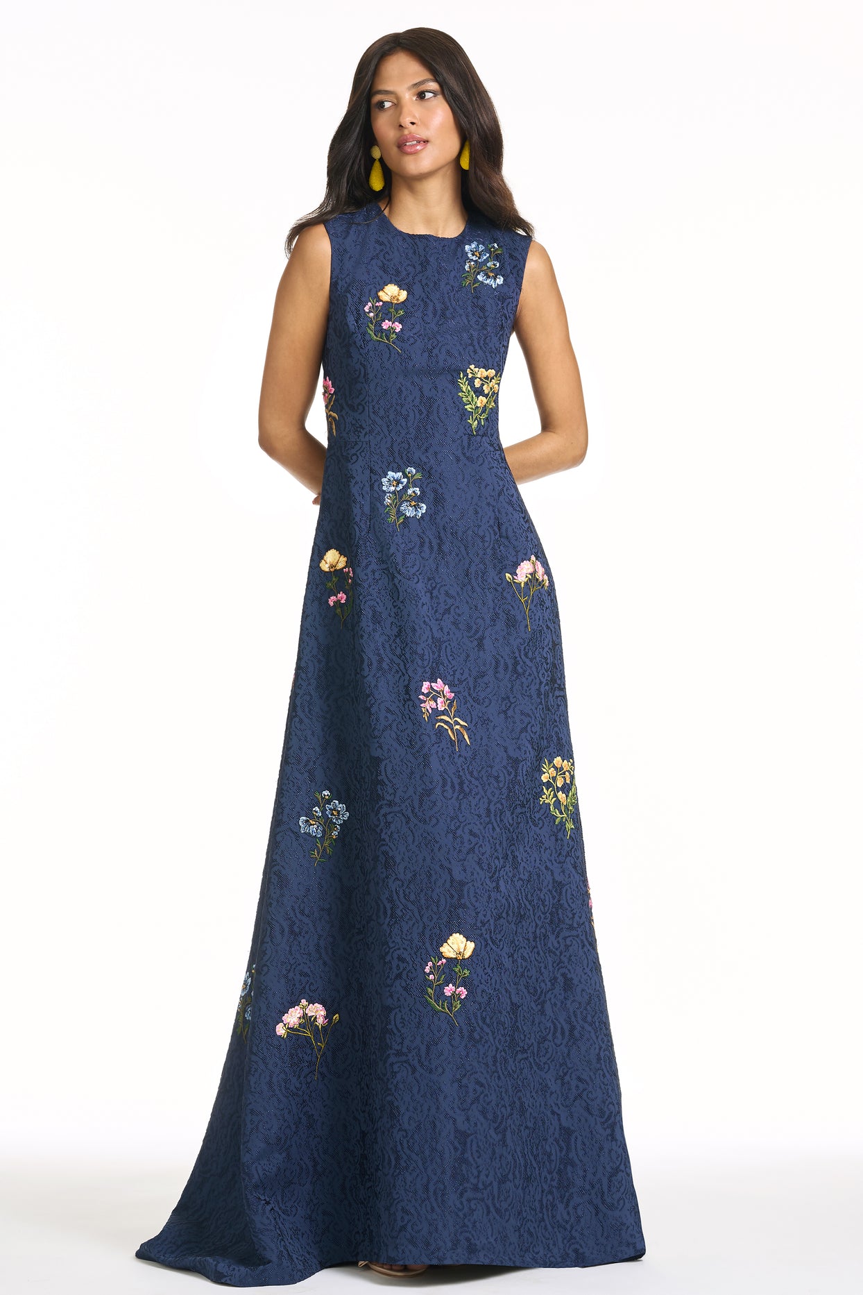 EMBROIDERED RANI GOWN - MIDNIGHT