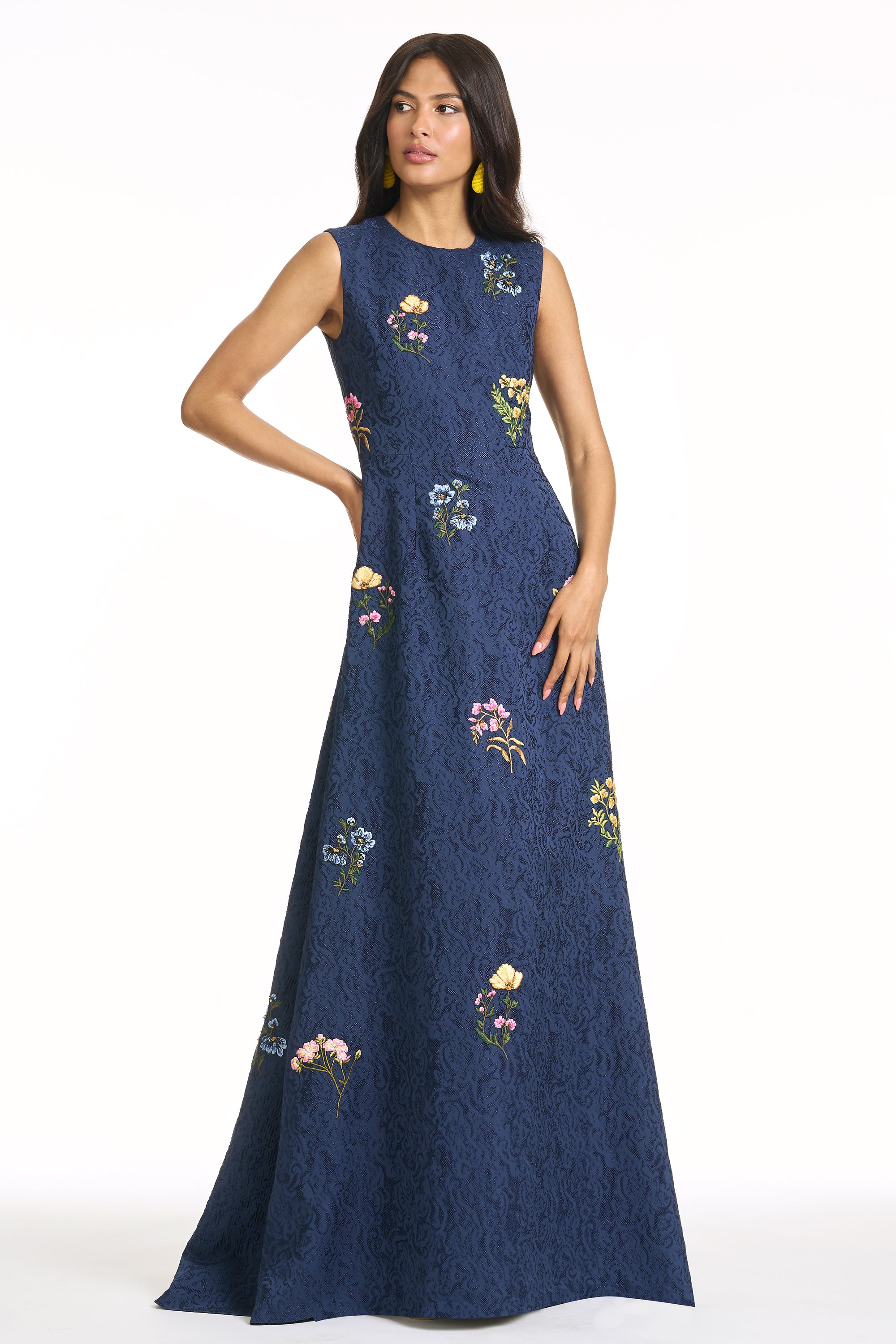 EMBROIDERED RANI GOWN - MIDNIGHT