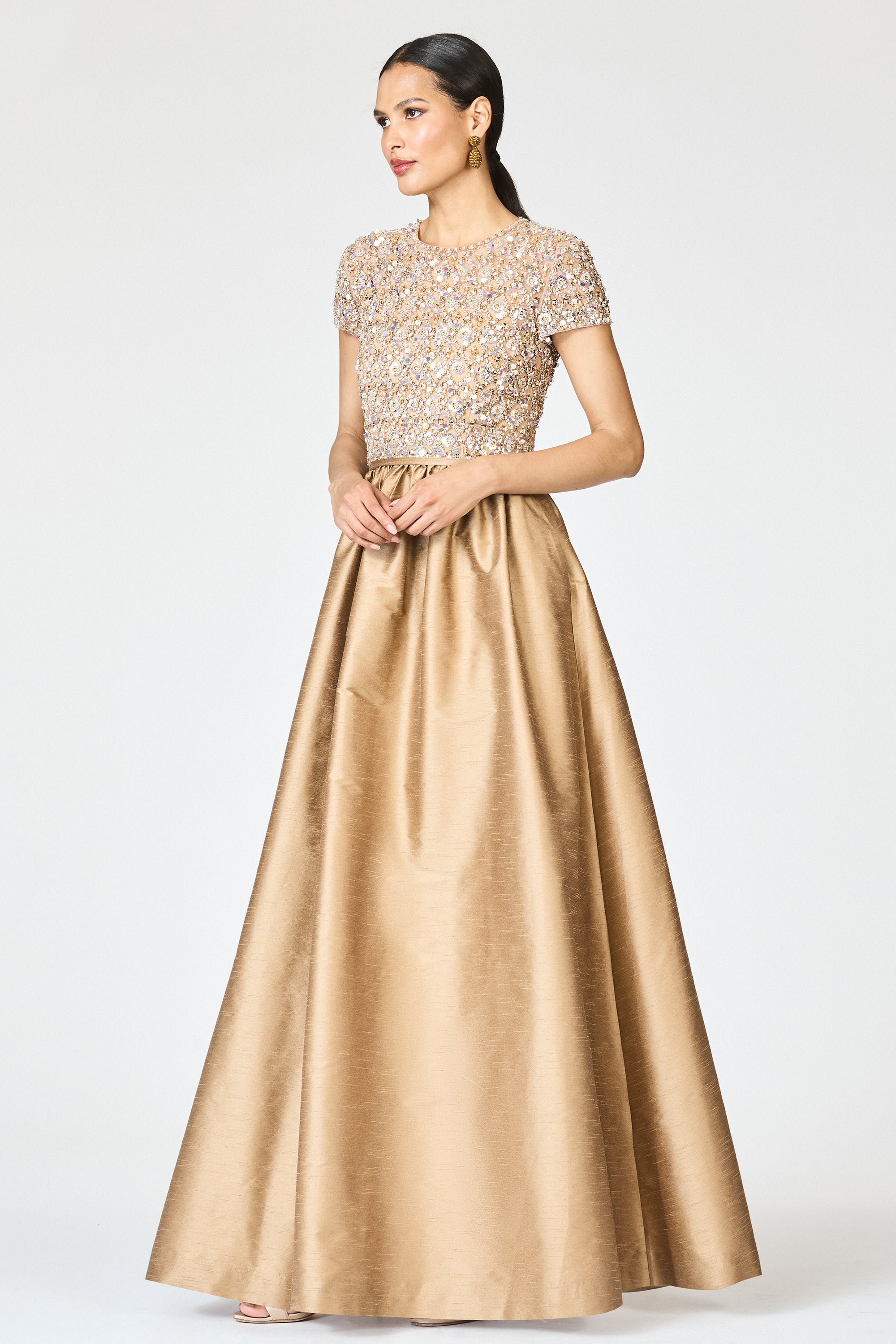 EMBELLISHED LONDA GOWN - CAFE