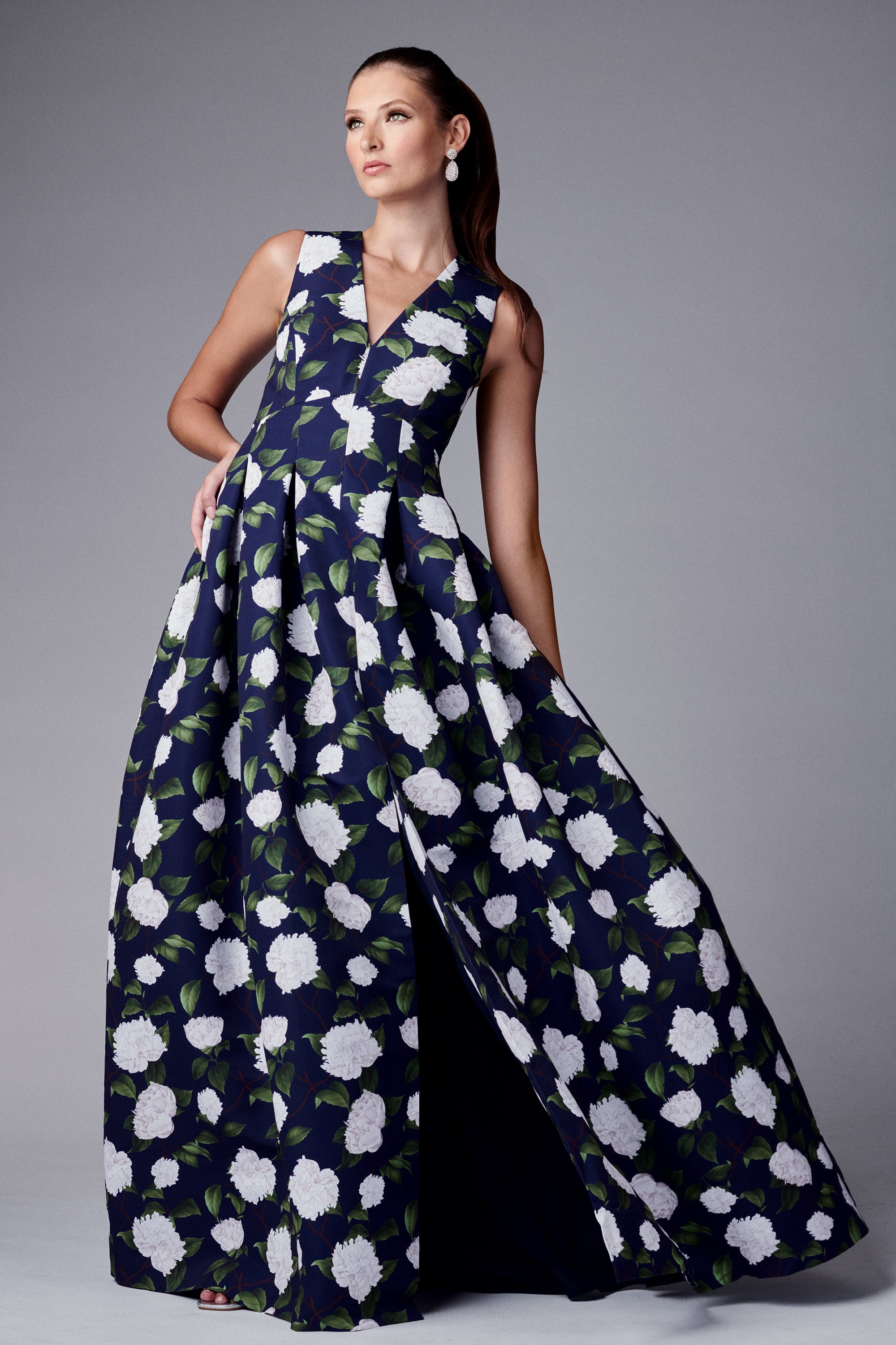 Brooke Gown - Navy/Ivory Moonlit Garden - Final Sale