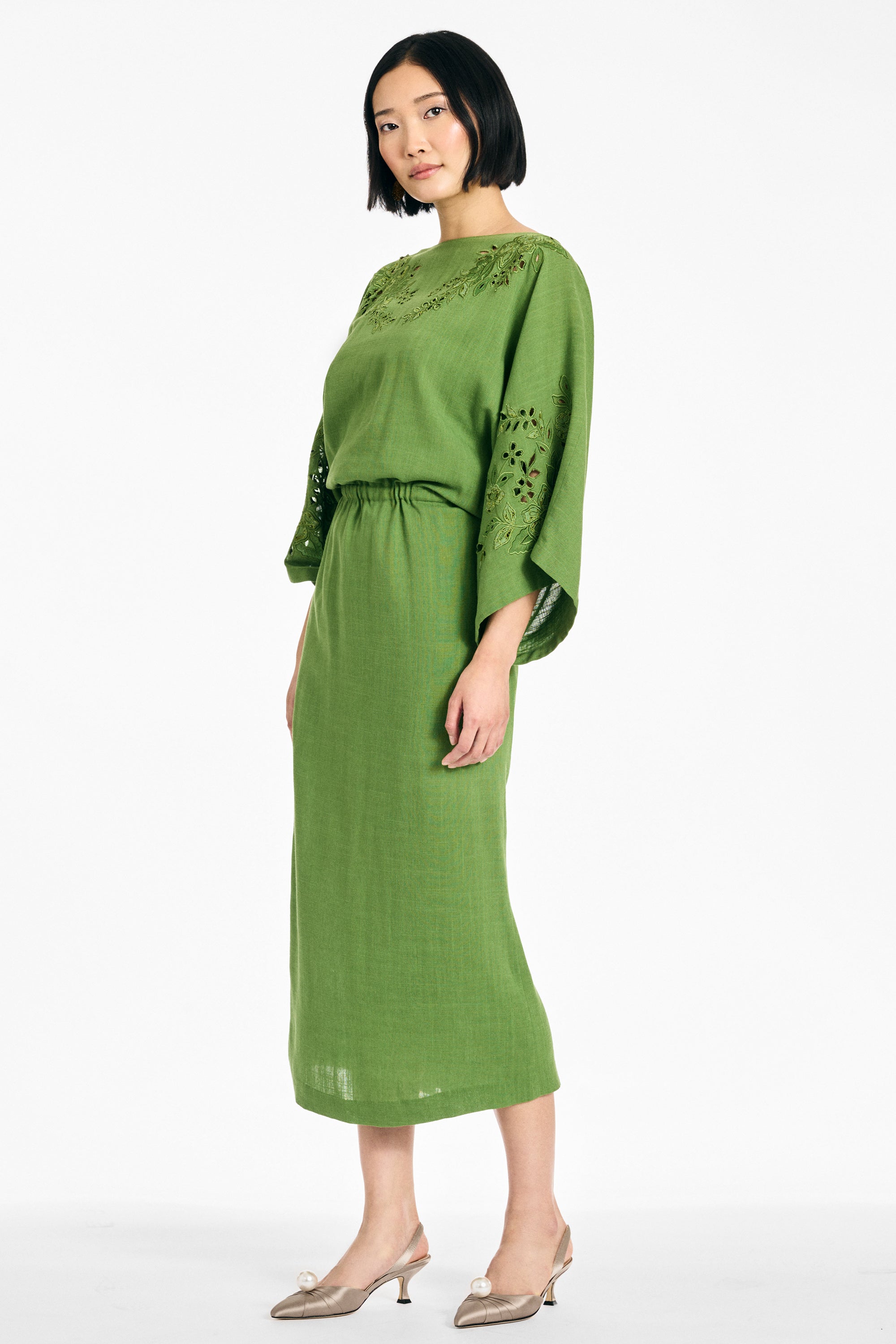 KIERA DRESS - FERN GREEN