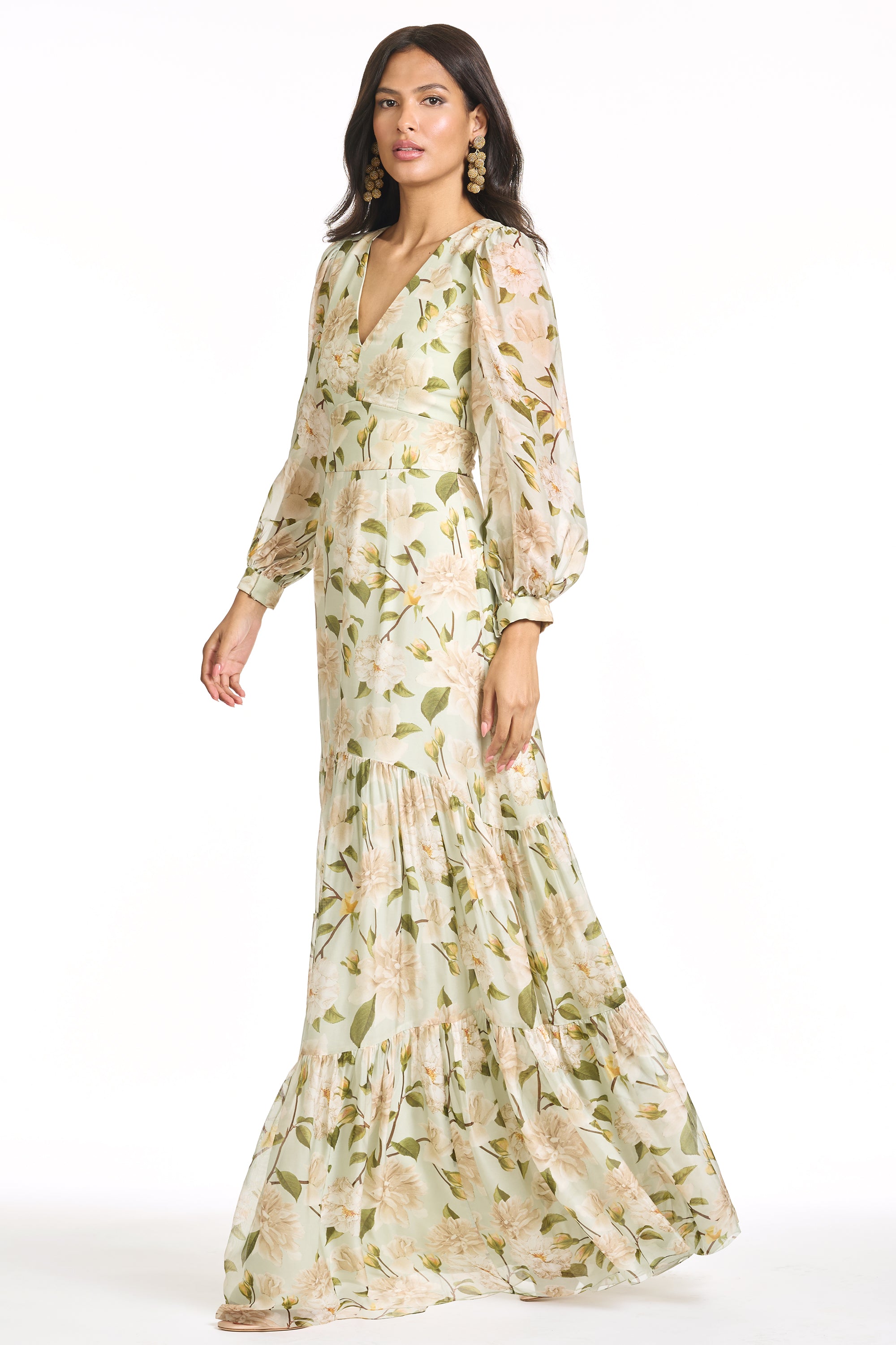 KARA GOWN - CELADON PEONIES