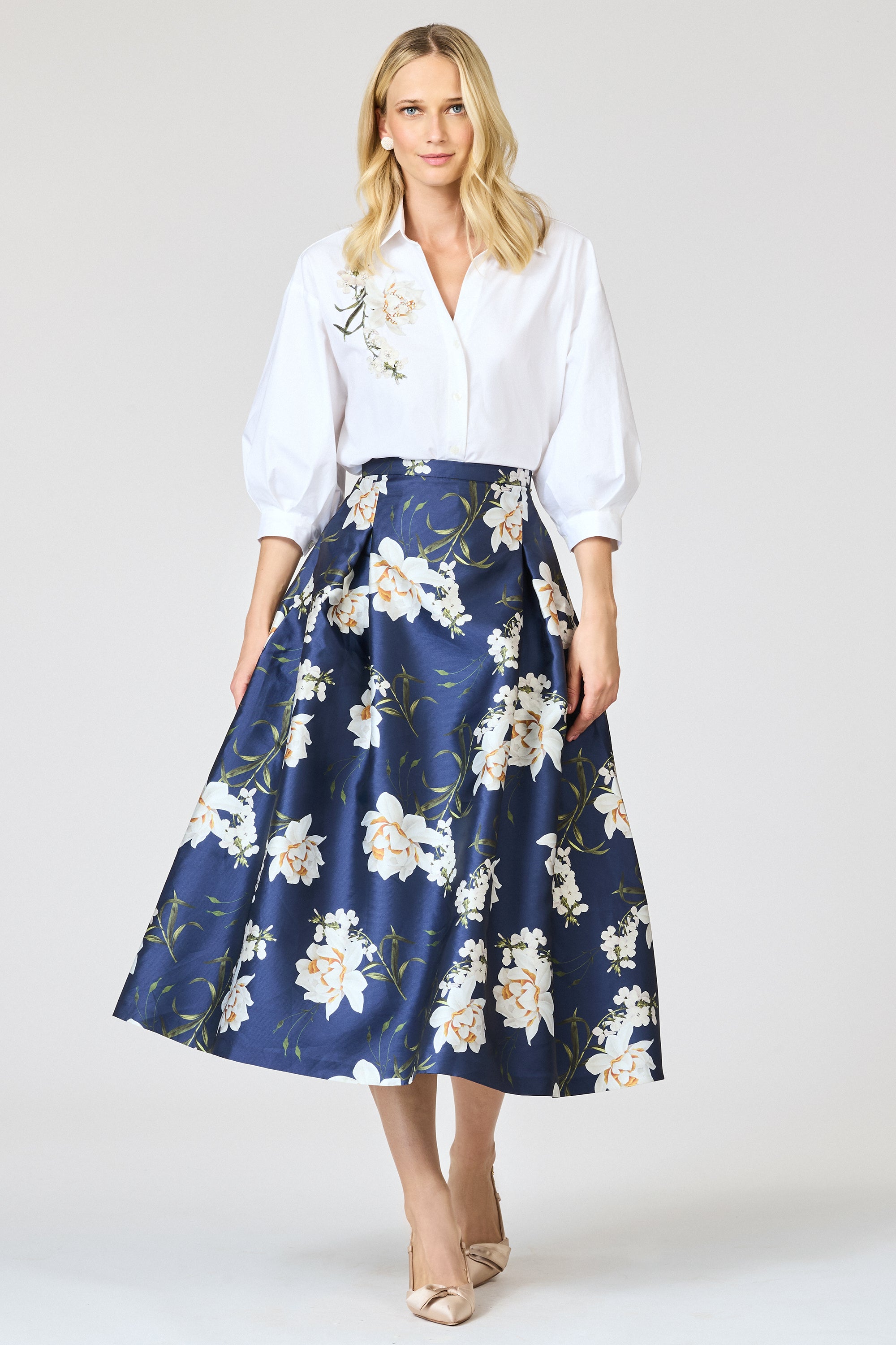 TIPPY SKIRT - NAVY NARCISSUS